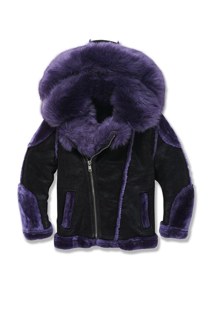 KID'S JORDAN CRAIG EL JEFE SHEARLING MOTO JACKET (BLACK IRIS)