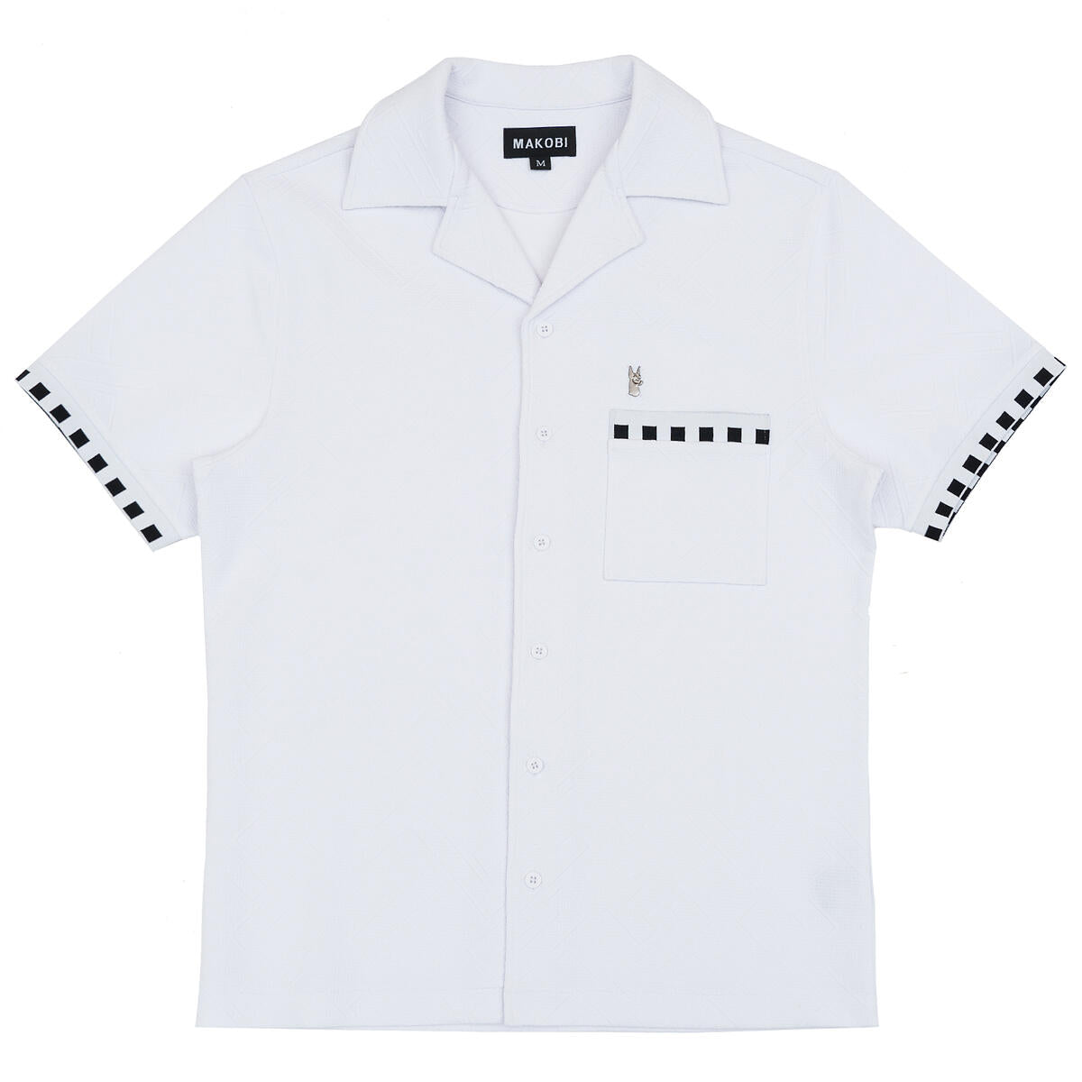 MENS MAKOBI BIANCHI JACQUARD BUTTON DOWN (WHITE)