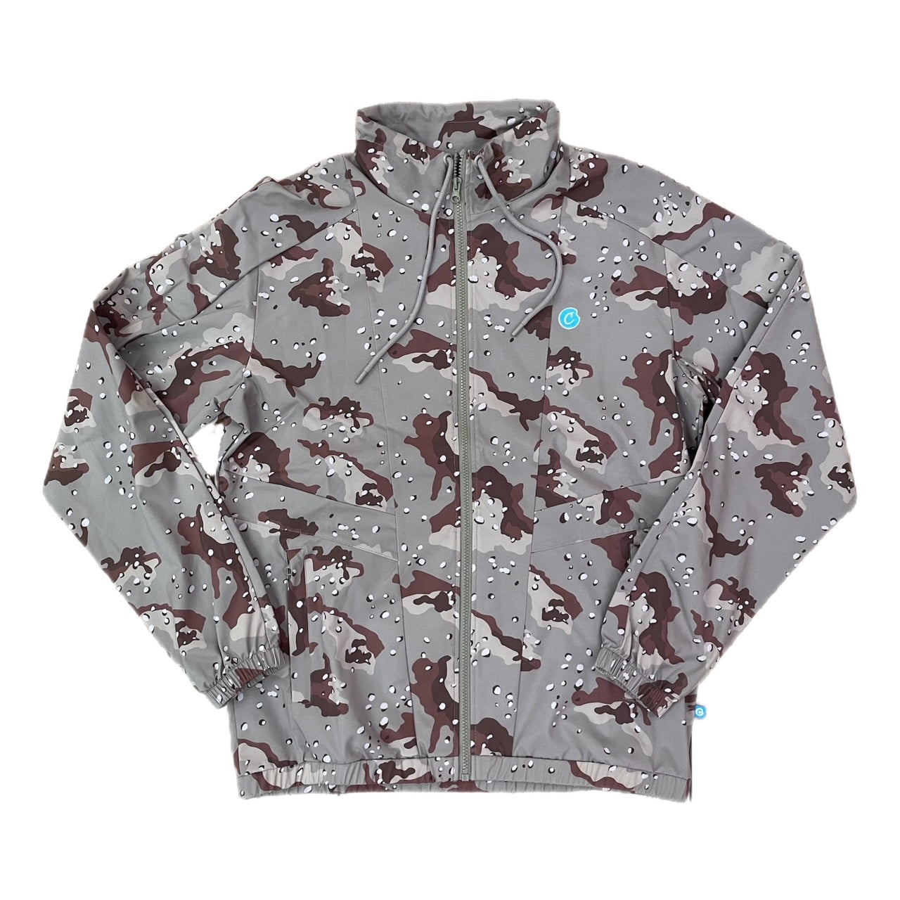 INFAMOUS MATTE FINISHED NYLON PANELED SHELL JACKET W/ WATERPROOF COATING & EMBROIDERED C-BITE LOGO PATCH (DESERT CAMO)