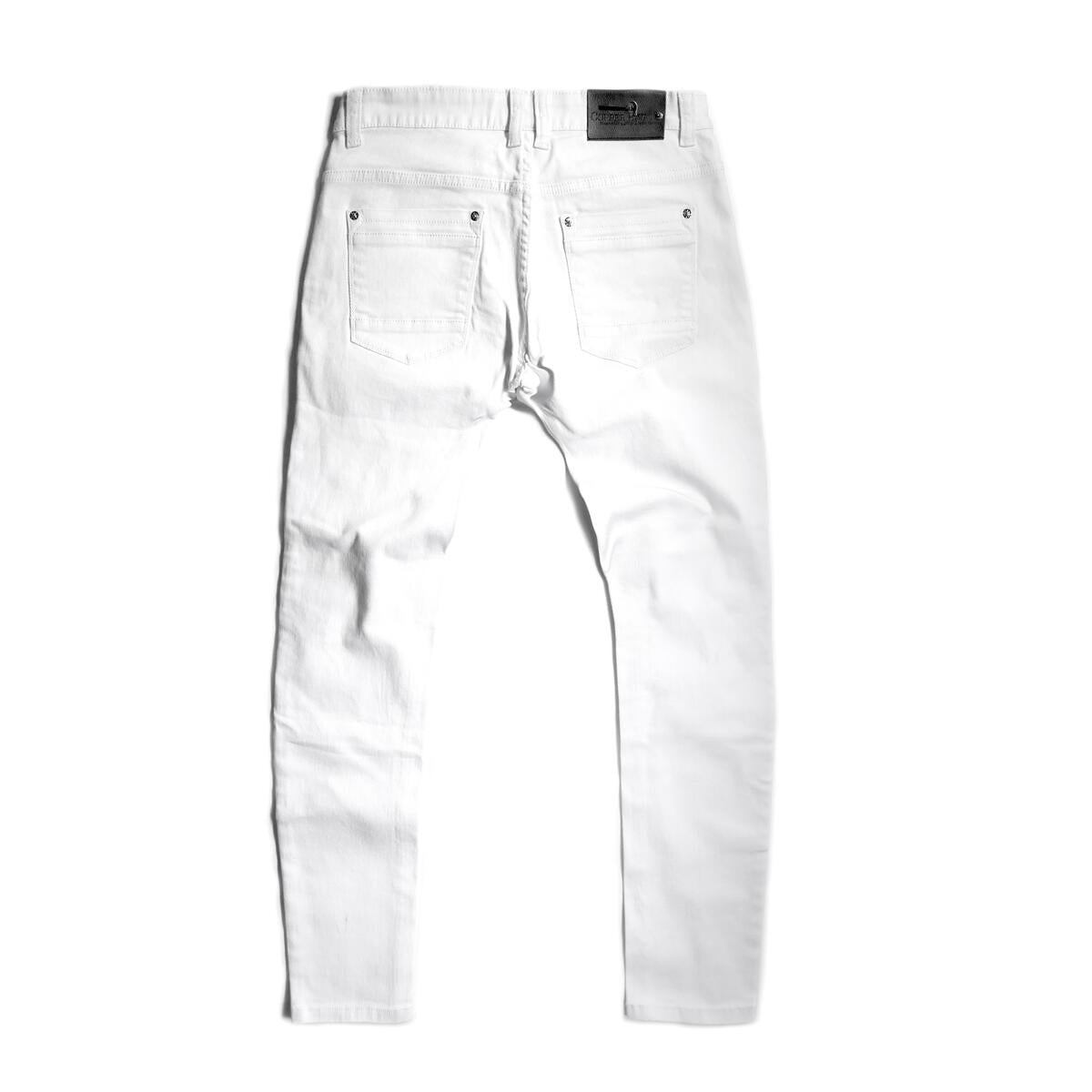 MEN'S COPPER RIVET JEAN WITH RIPS (WHITE)