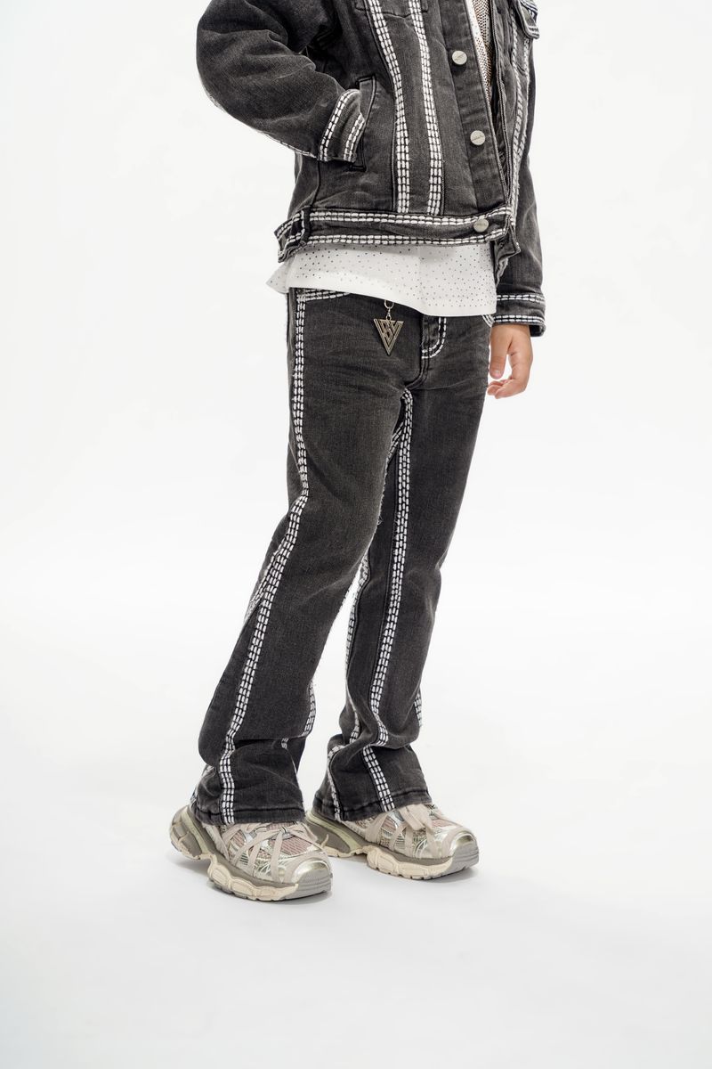 KIDS VALABASAS CODY STACKED JEAN (GREY WASHED)