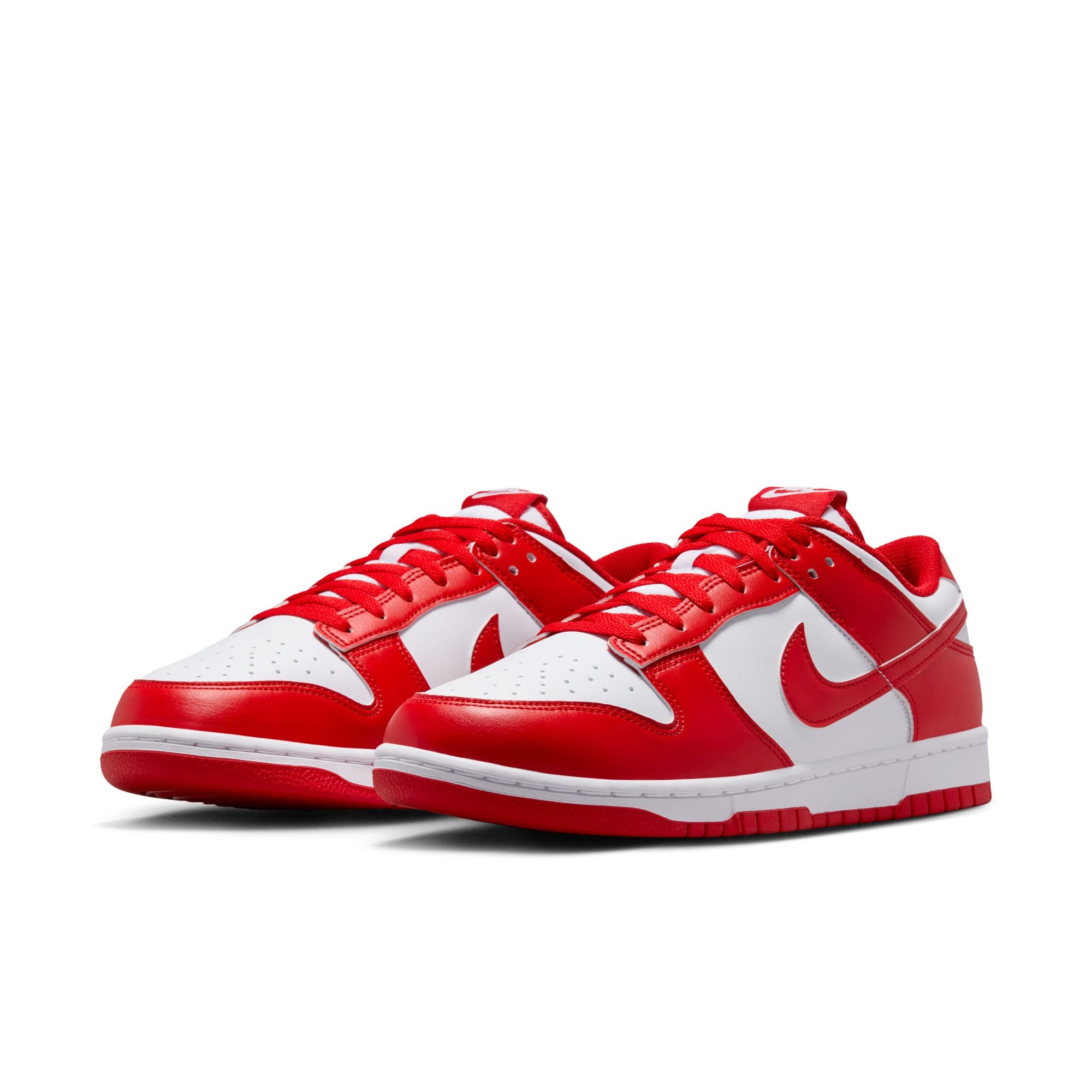 MENS NIKE DUNK LOW RETRO (WHITE/UNIVERSITY RED)