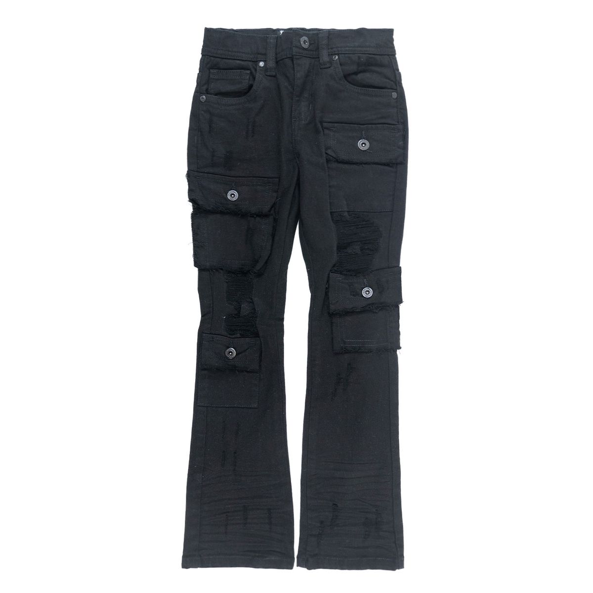 KIDS MAKOBI CESARE STACKED JEAN (BLACK/BLACK)