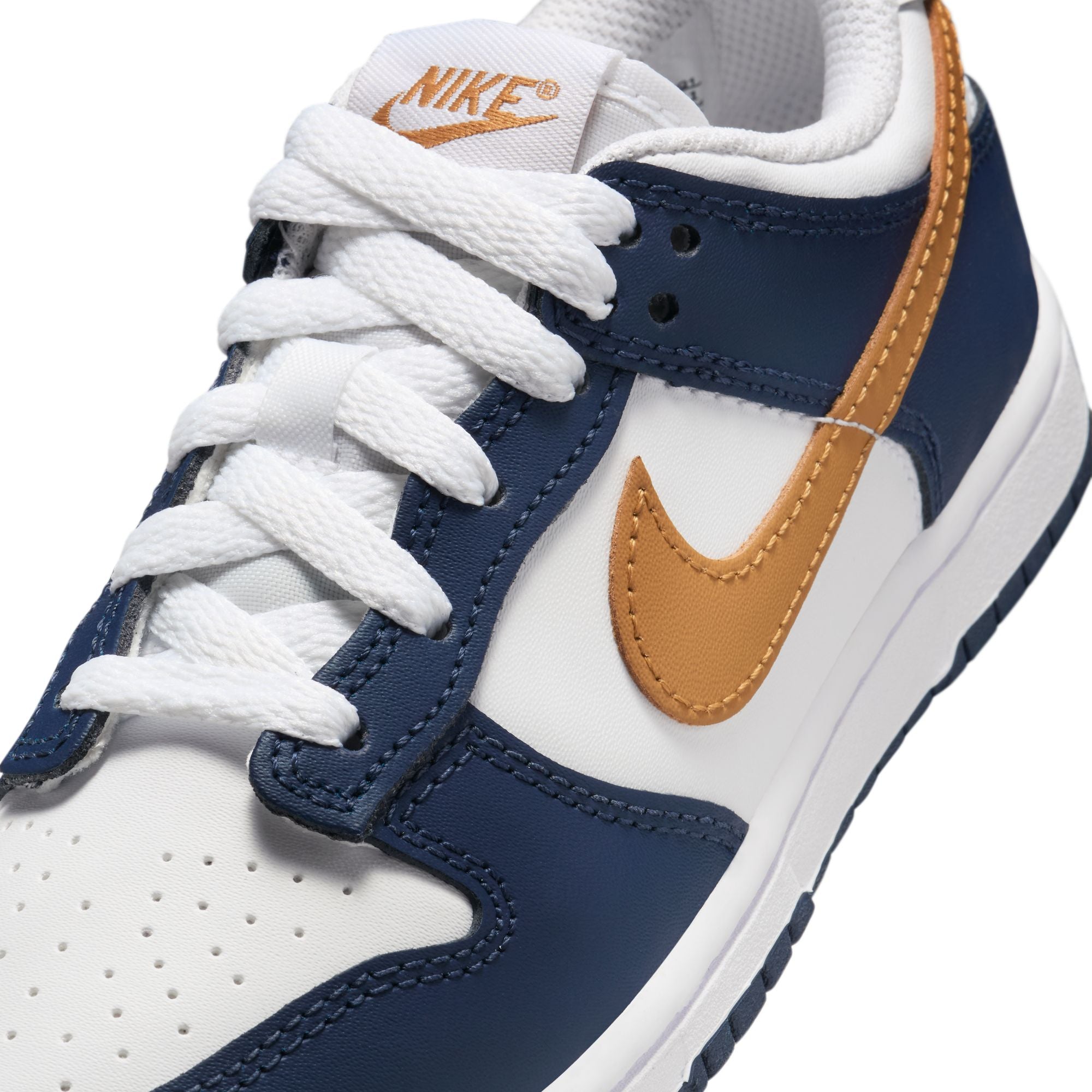 KIDS NIKE DUNK LOW PS (WHITE/WHEAT/MIDNIGHT NAVY)