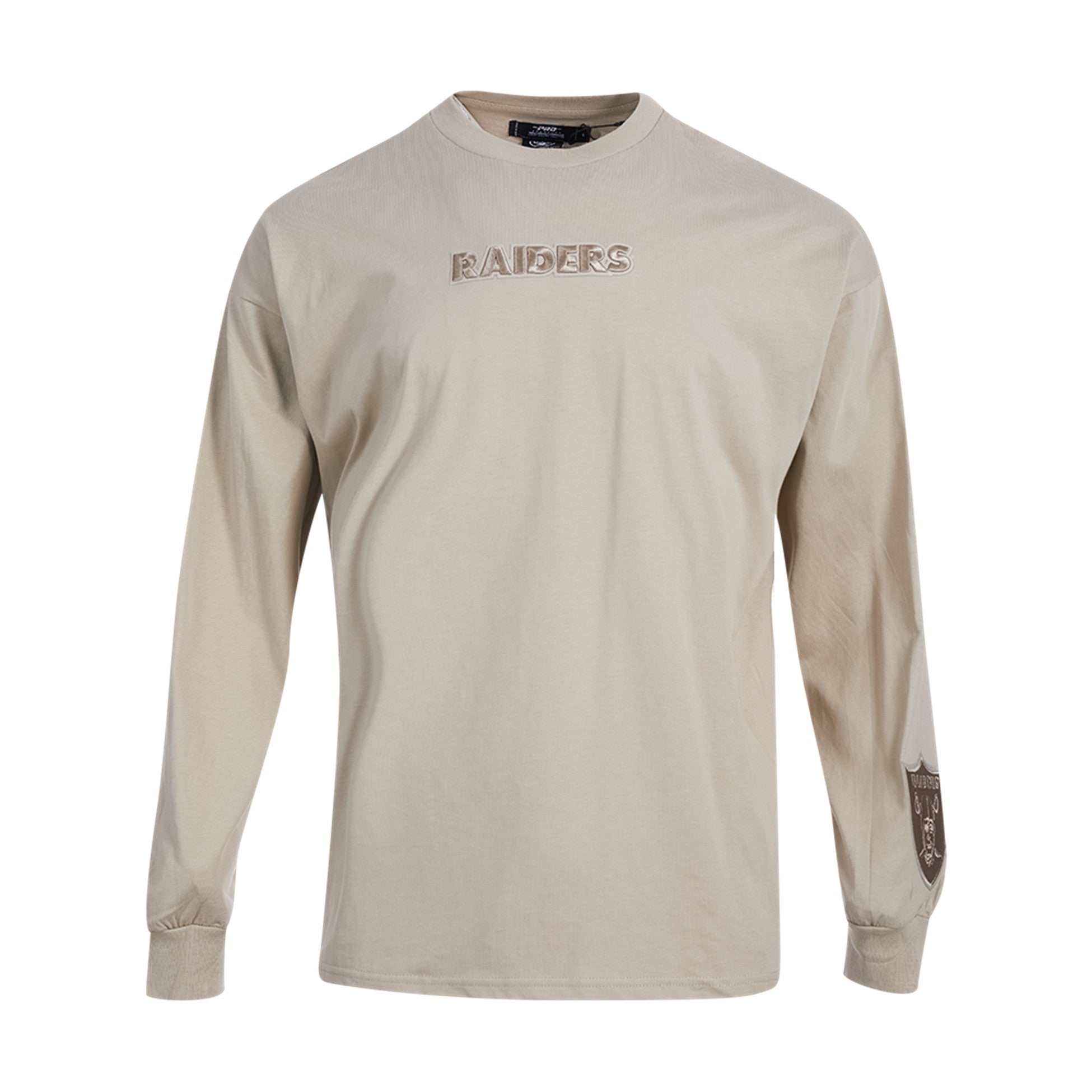 MENS PRO STANDARD LAS VEGAS RAIDERS WINGSPAN M DROP SHOULDER LS SHIRT (TAUPE)