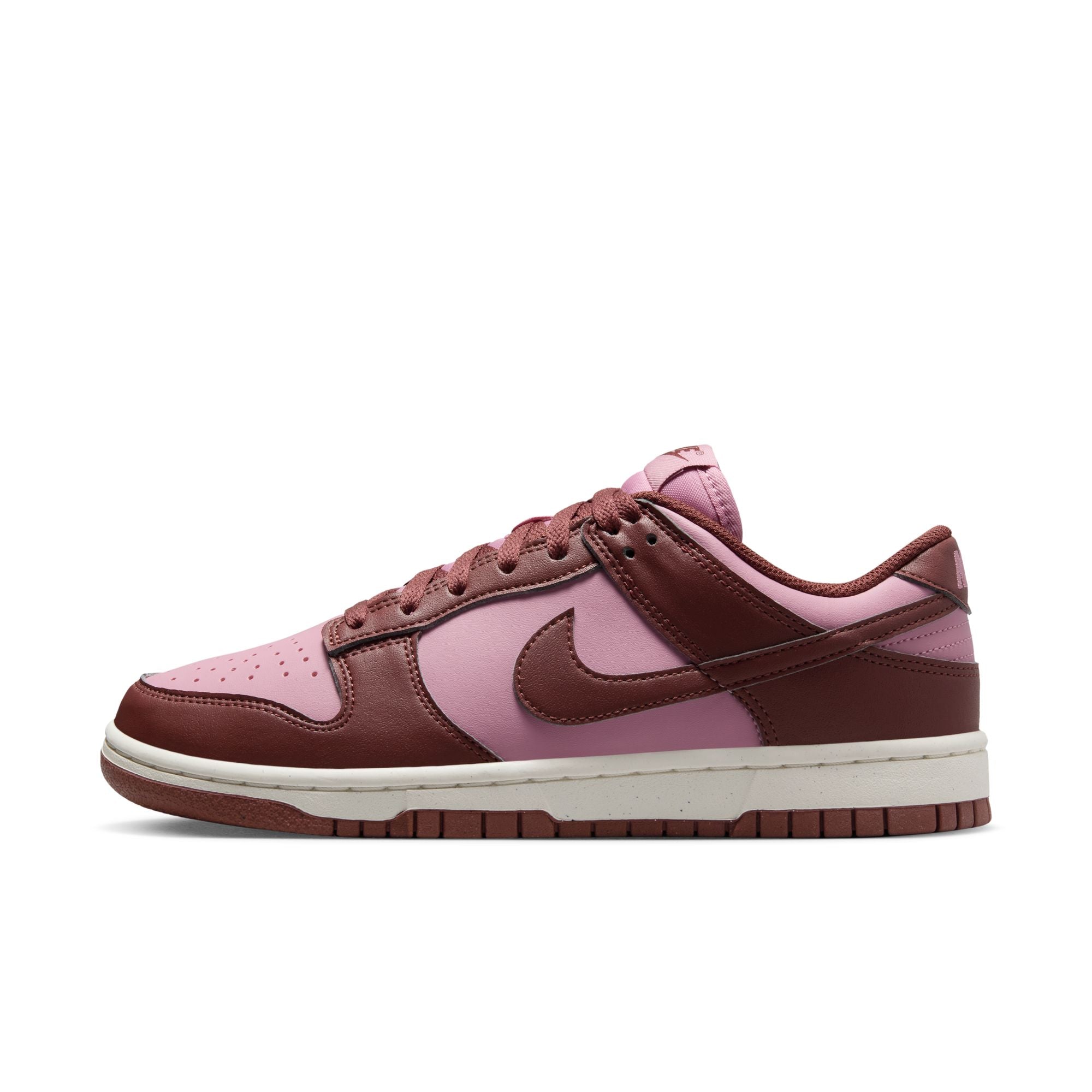 WOMENS NIKE DUNK LOW NEXT NATURE (WHITE/ELEMENTAL PINK/DARK PONY/SAIL)