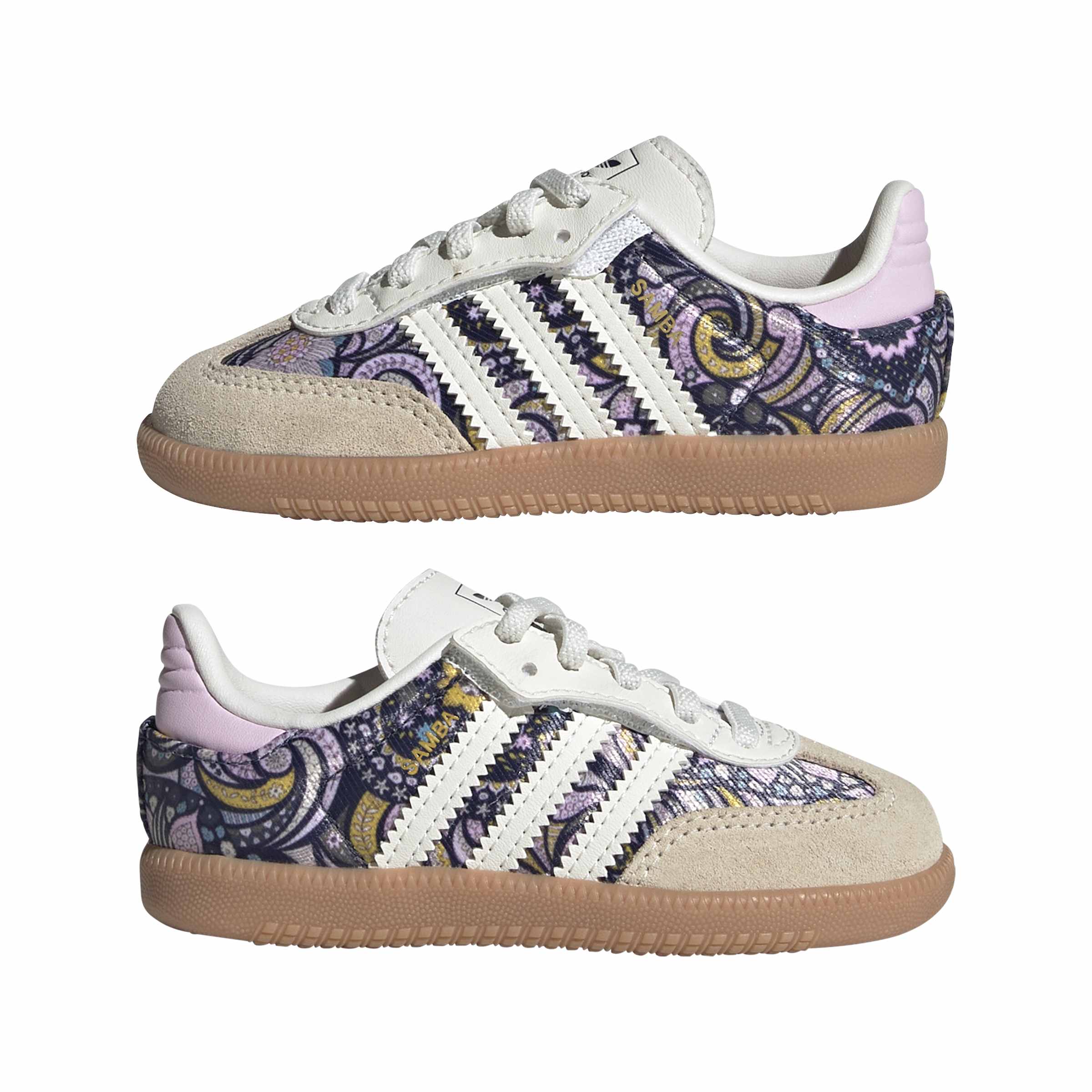 KIDS ADIDAS LIBERTY LONDON SAMBA OG COMFORT CLOSURE ELASTIC LACE I (WHITE/PURPLE)