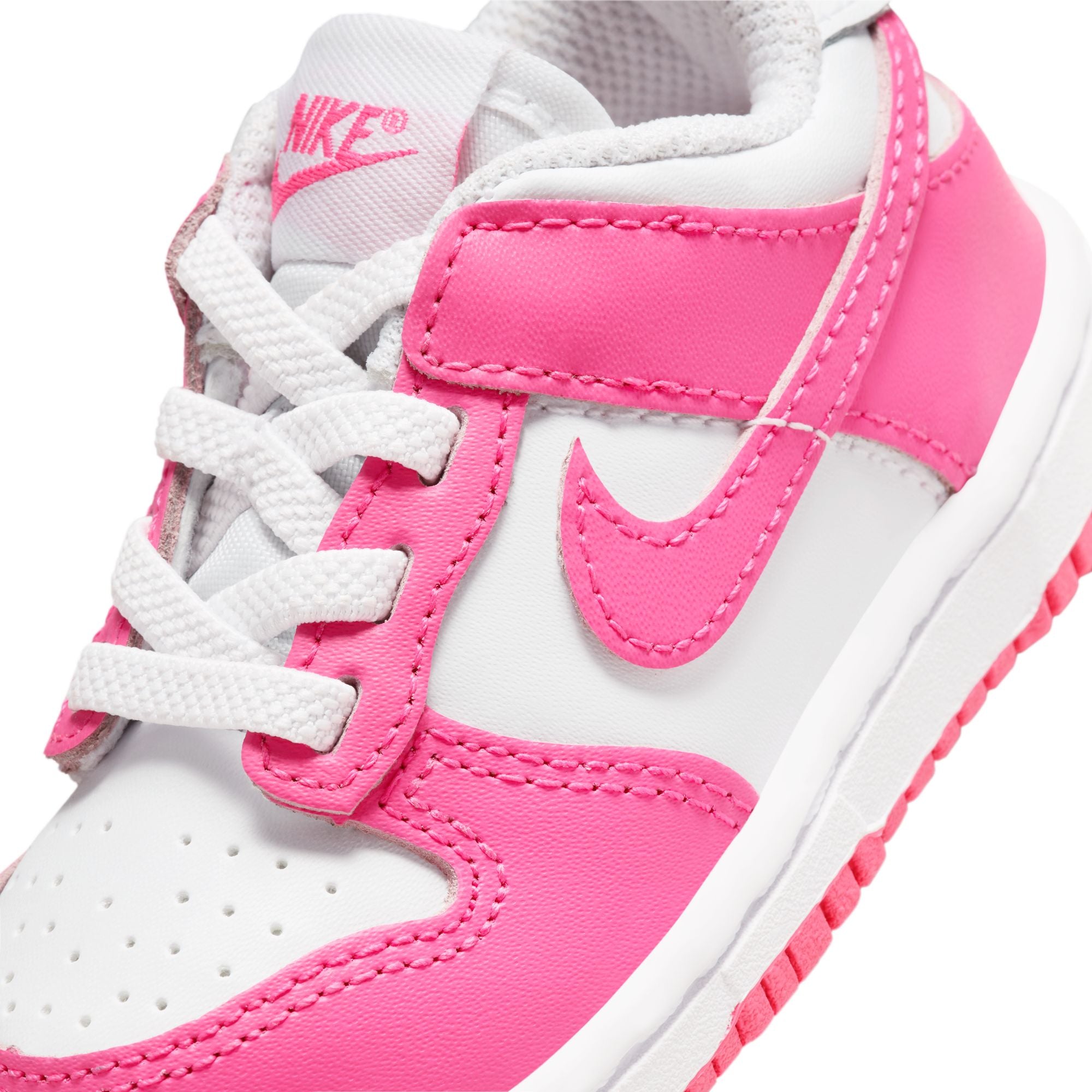 KIDS NIKE DUNK LOW TD (WHITE/LASER FUCHSIA)