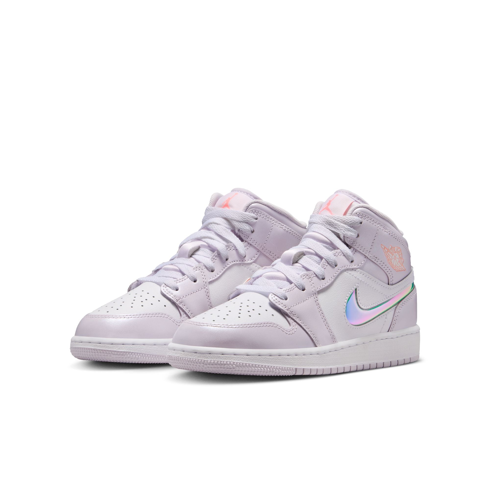 KIDS AIR JORDAN 1 MID SE GS (BARELY GRAPE/ATOMIC PINK/WHITE)