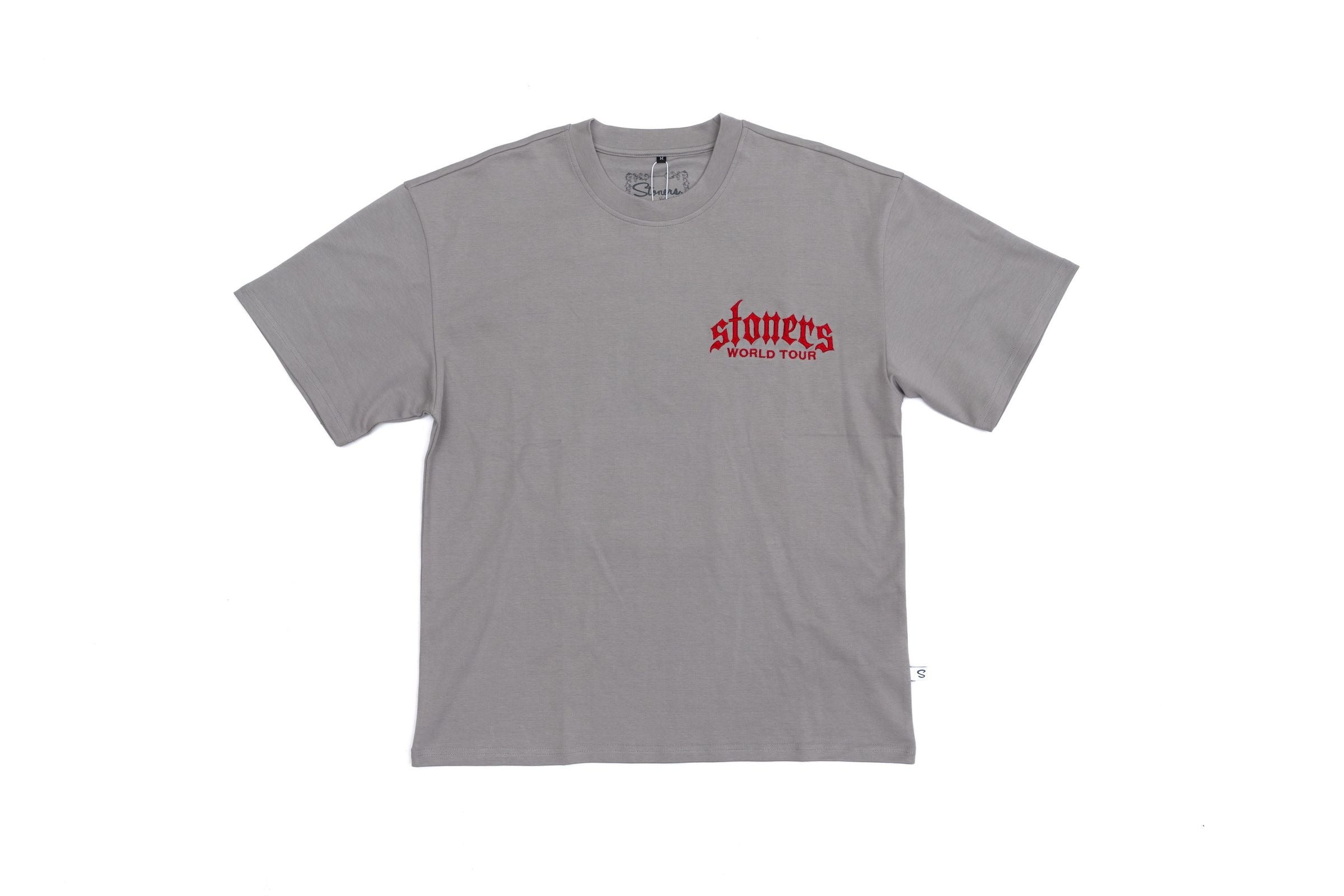 MENS STONERS VINTAGE JEANS Co. BARBED WIRE OVERSIZED T-SHIRT (GREY)