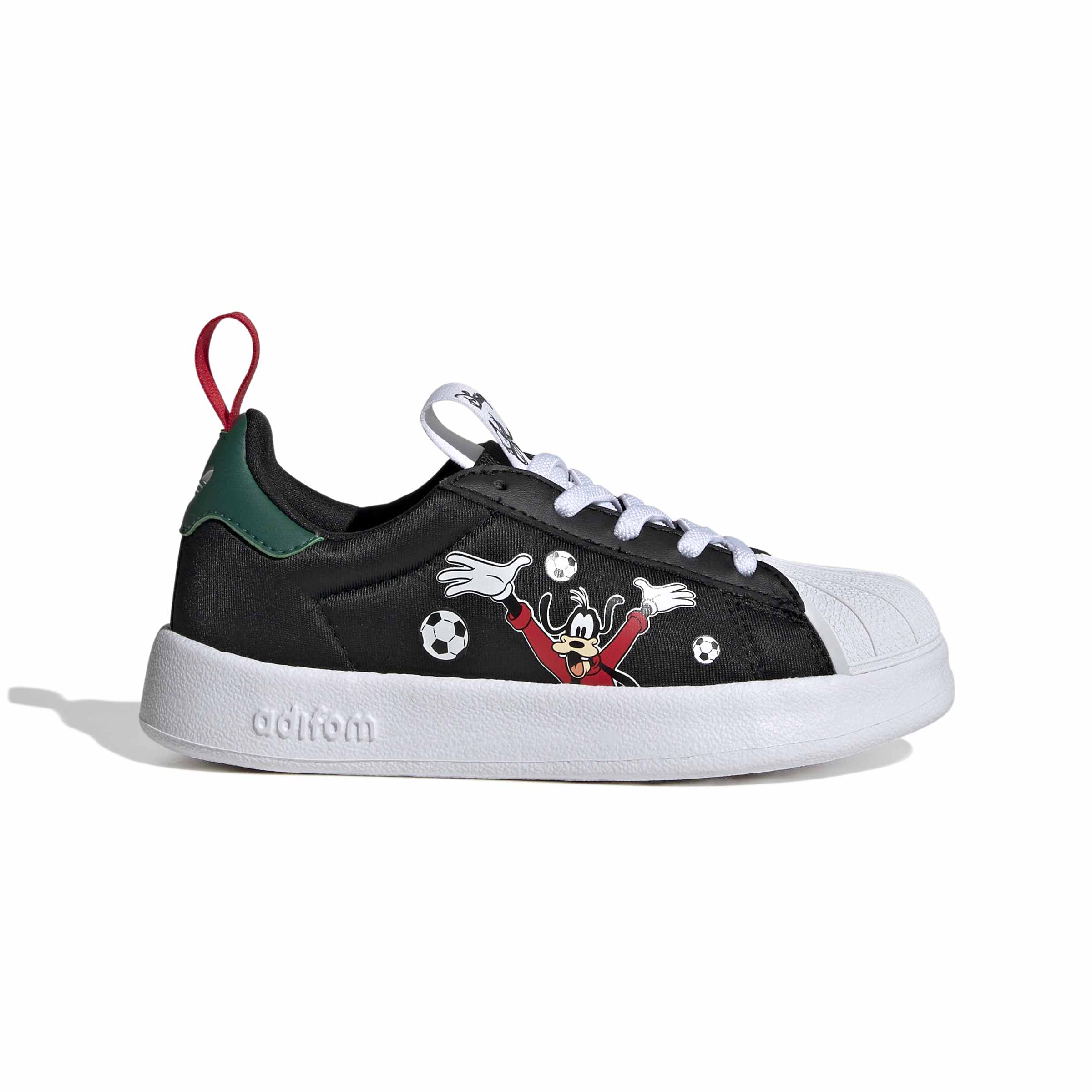 KIDS ADIDAS DISNEY ADIFOAM SUPERSTAR 360 C (CORE BLACK / COLLEGIATE GREEN / BETTER SCARLET)