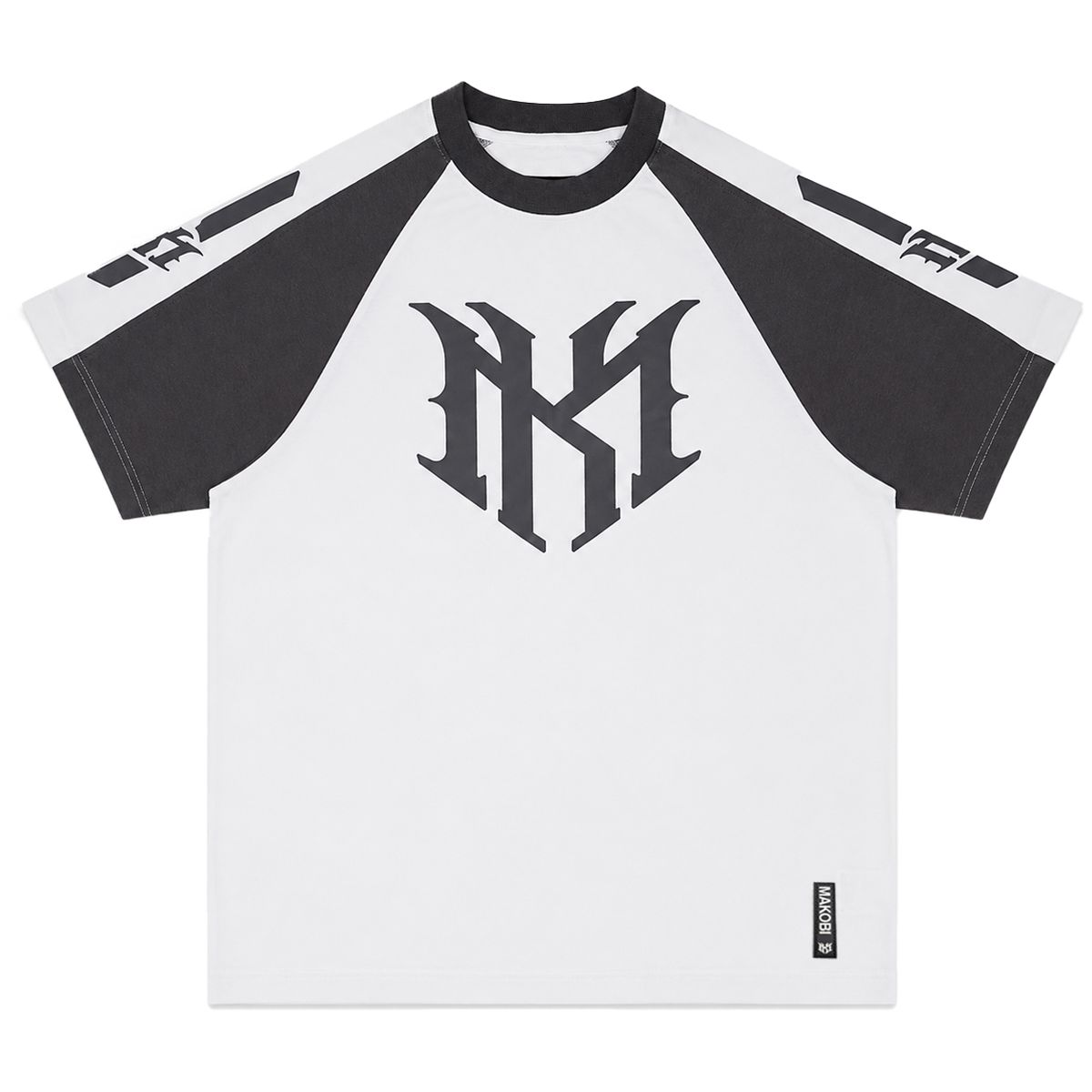 MENS MAKOBI ADORNI REGLAN SHIRT (DARK GREY)