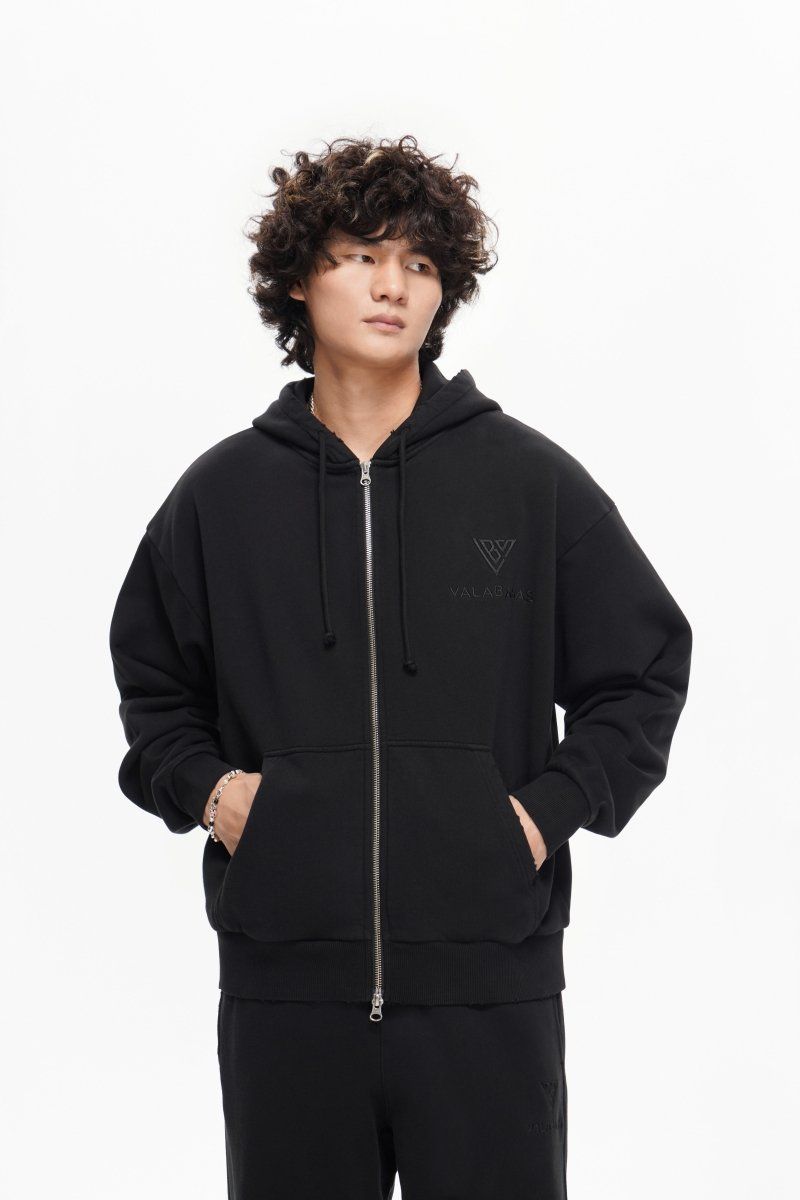 MENS VALABASAS MR. FLEECE ZIP UP (BLACK)