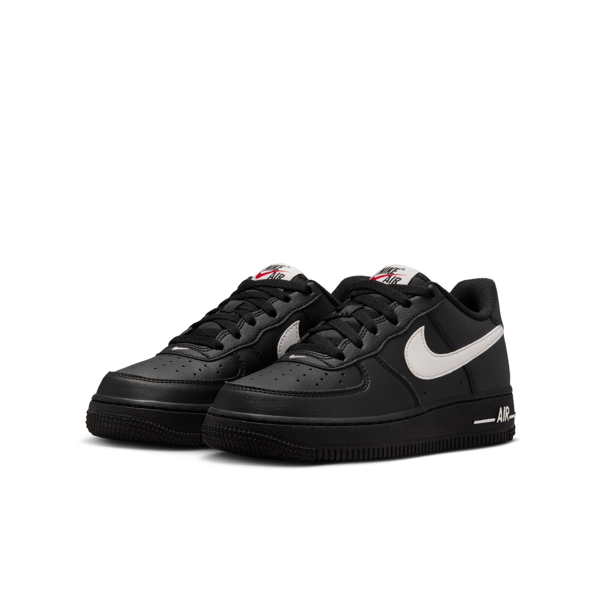 KIDS NIKE AIR FORCE 1 GS (BLACK/PHANTOM/UNIVERSITY RED)