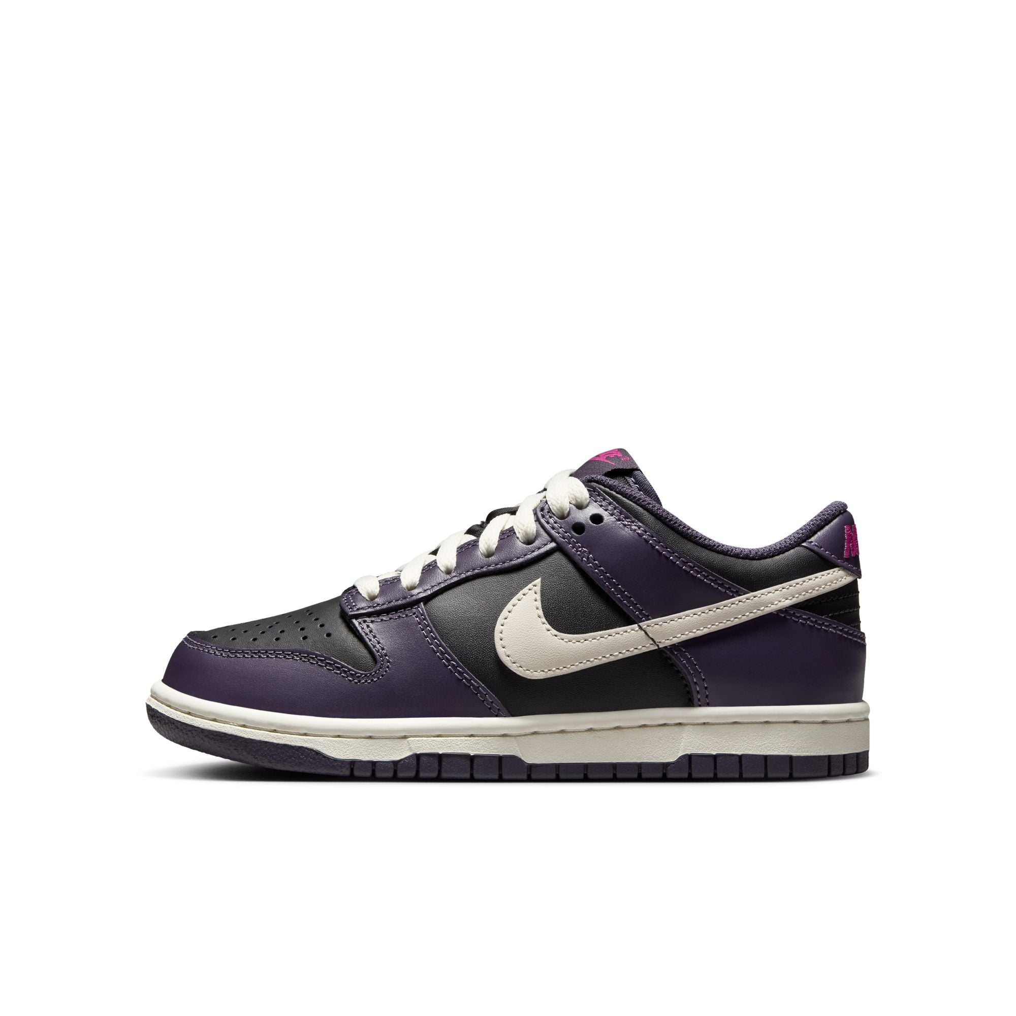 KIDS NIKE DUNK LOW GS (BLACK/PALE IVORY/DARK RAISIN/SAIL)