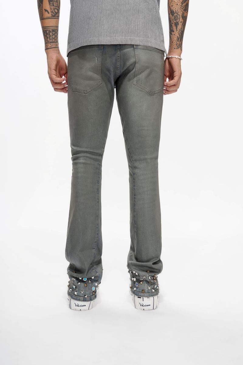 MENS VALABASAS ION - 33'' INSEAM-STACKED JEAN (DK. DIRTY BLUE WAXED)