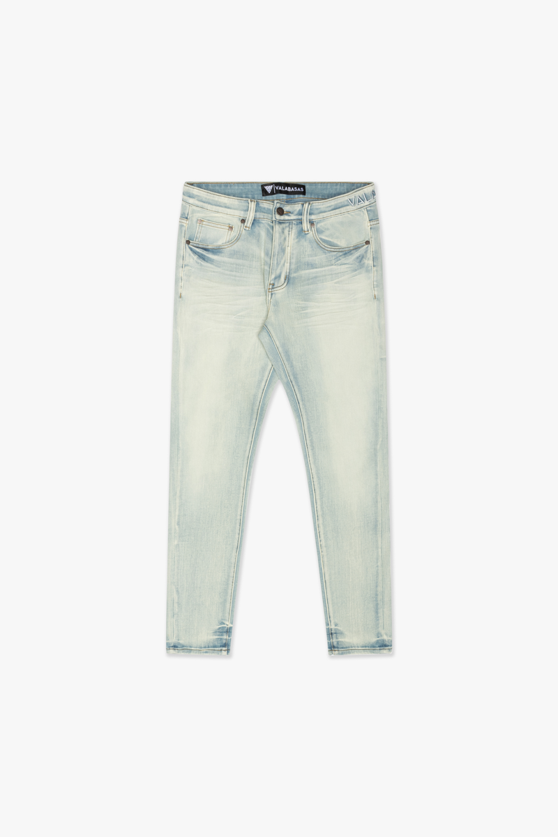 MENS VALABASAS "MR.SLIM" 4 WAY STRETCH SLIM FIT JEAN (LIGHT WASH)