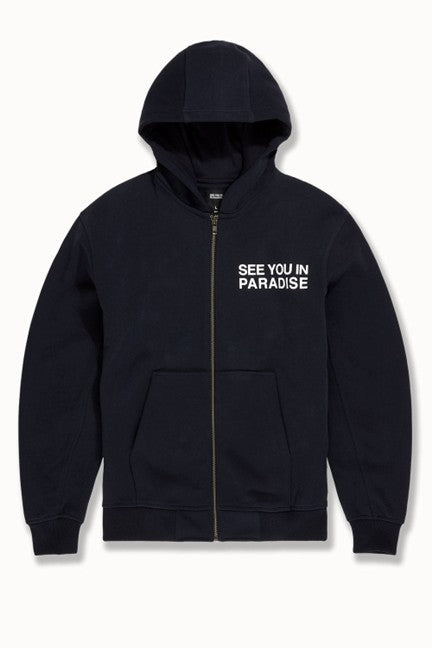 MENS JORDAN CRAIG SYIP HEAVYWEIGHT ZIP UP HOODIE (NAVY)