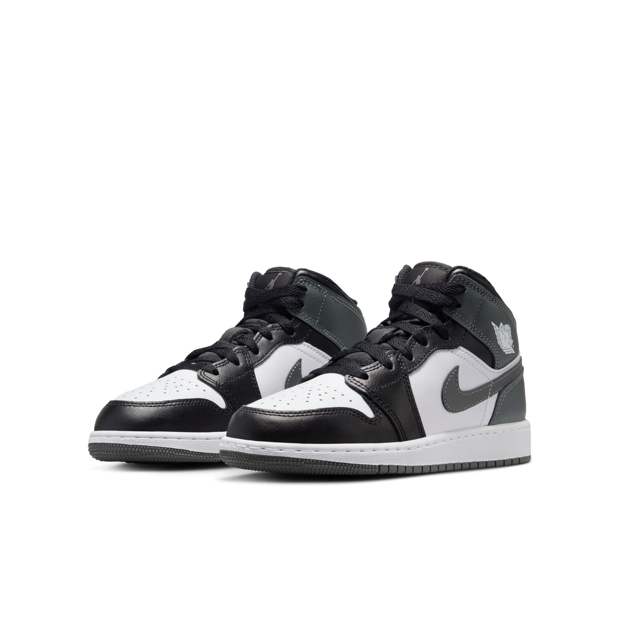 KIDS AIR JORDAN 1 MID GS (BLACK/IRON GREY/WHITE)