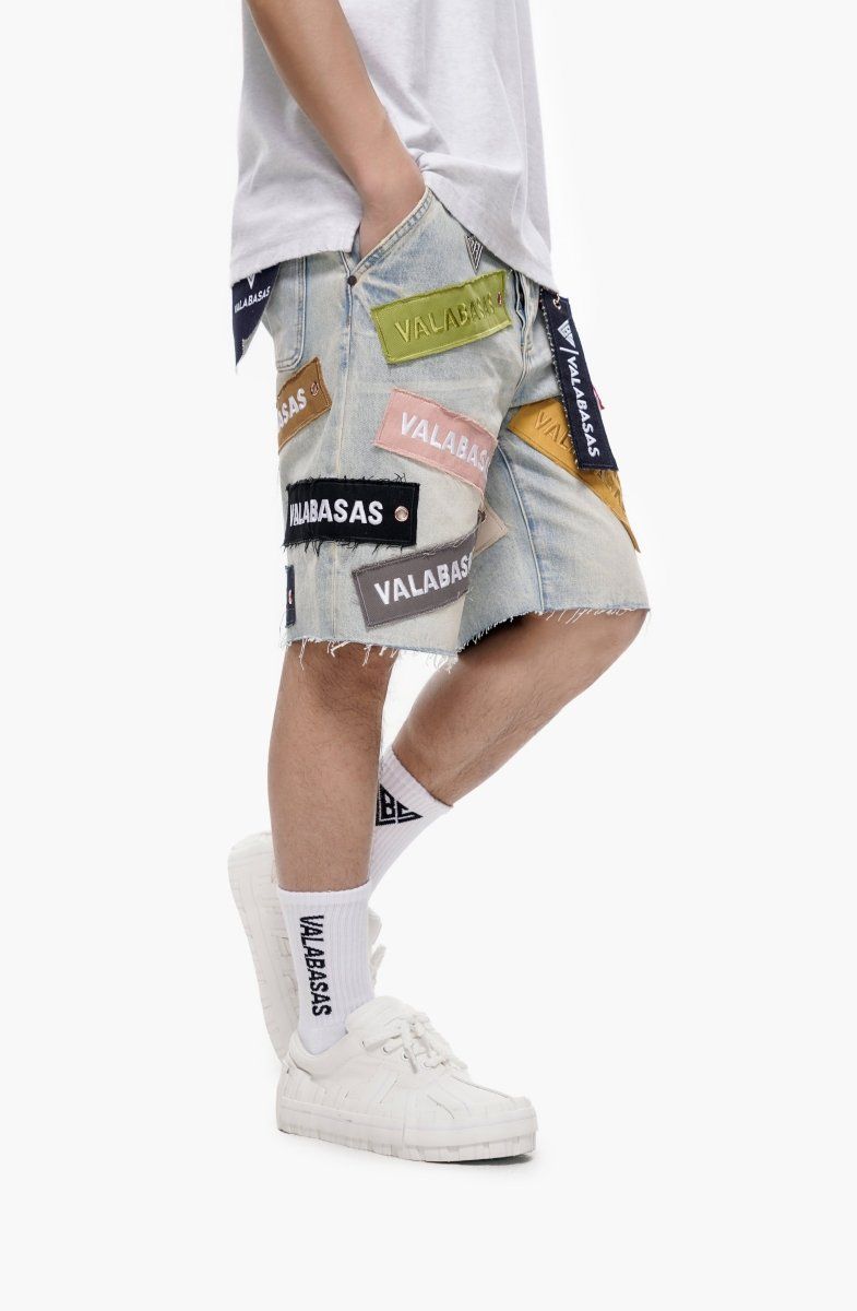 MENS VALABASAS "BANNER" DENIM SHORTS (LIGHT VINTAGE)