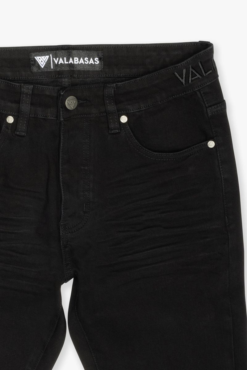 MENS VALABASAS "MR.SLIM" LIGHT WASH 4 WAY STRETCH SLIM FIT JEAN (JET BLACK)