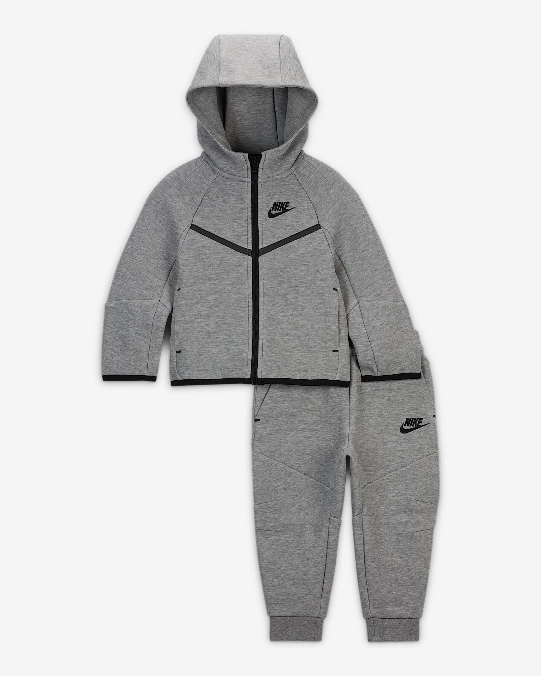 BABY NIKE TECH FLEECE 2-PIECE FULL-ZIP SET (DARK GREY HEATHER)