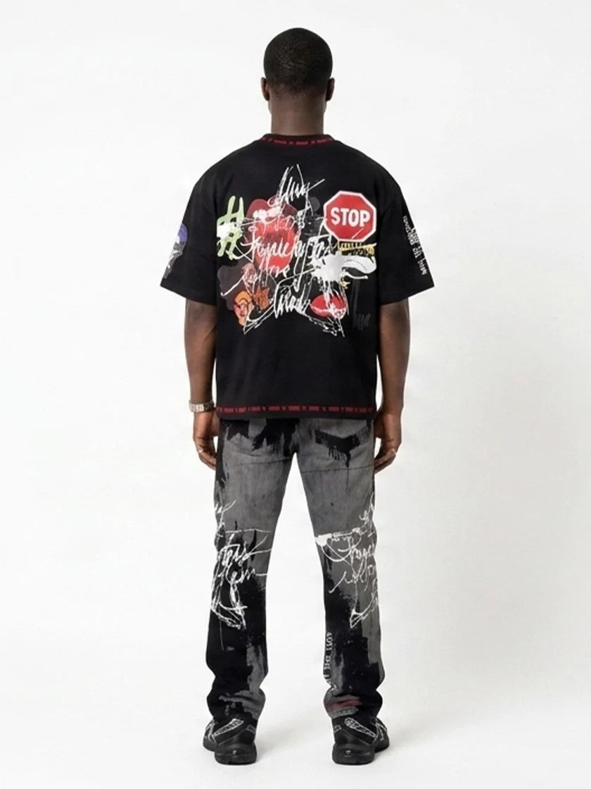 MENS MAKOBI PREGO STACKED TWILL JEAN (BLACK)