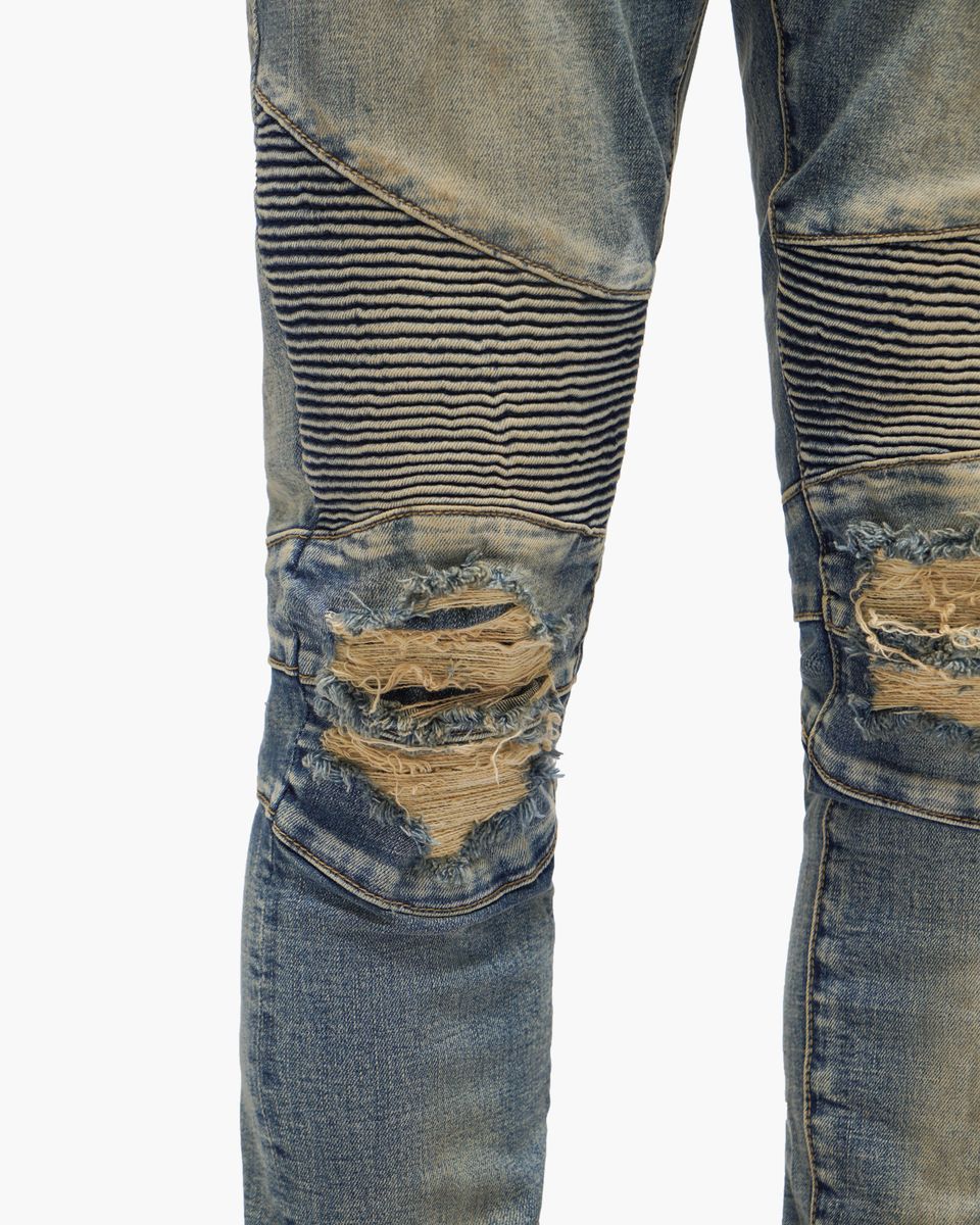 MENS VALABASAS "MR. BIKER" SKINNY JEAN (VINTAGE BLUE)