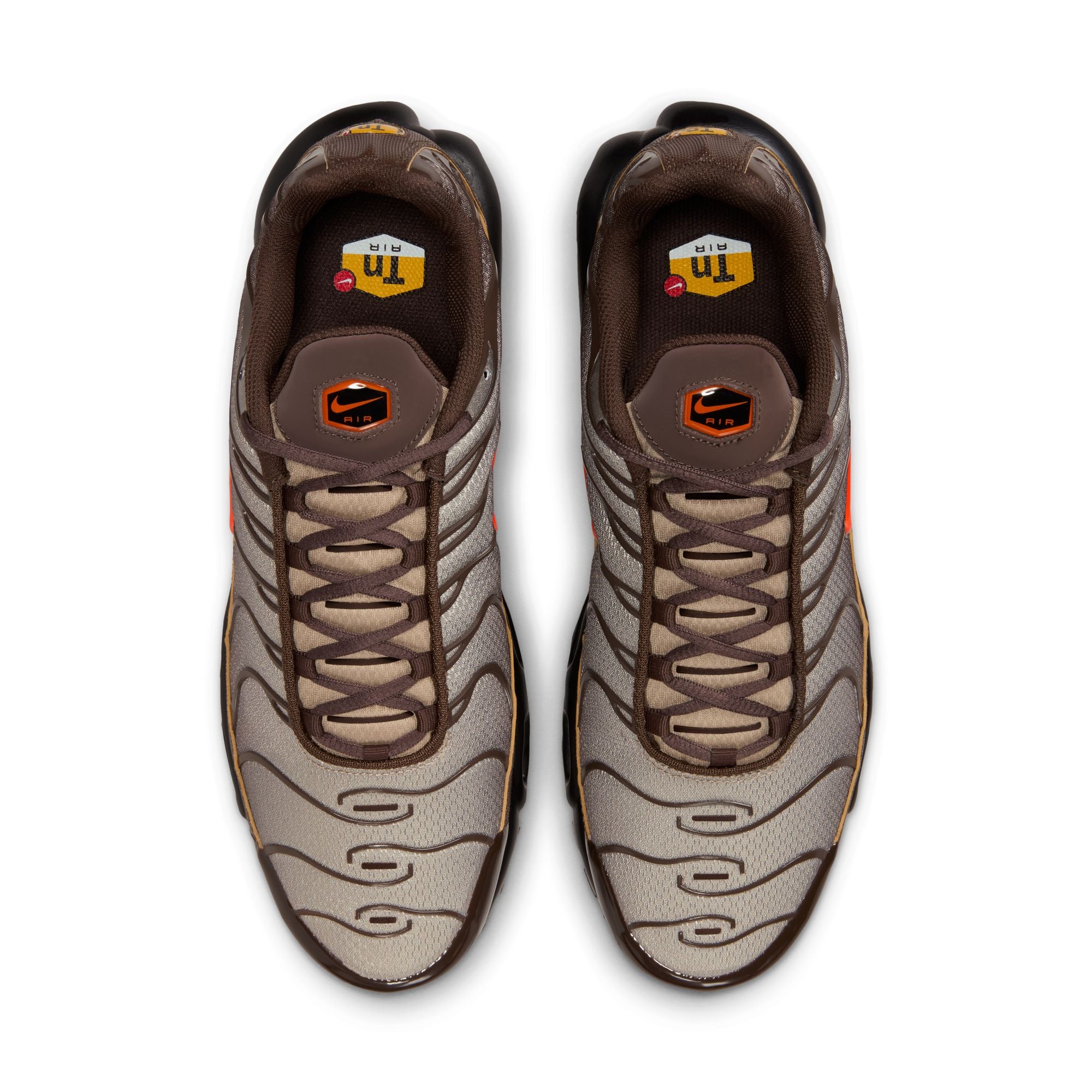 MENS NIKE AIR MAX PLUS (BAROQUE BROWN/SAFETY ORANGE)