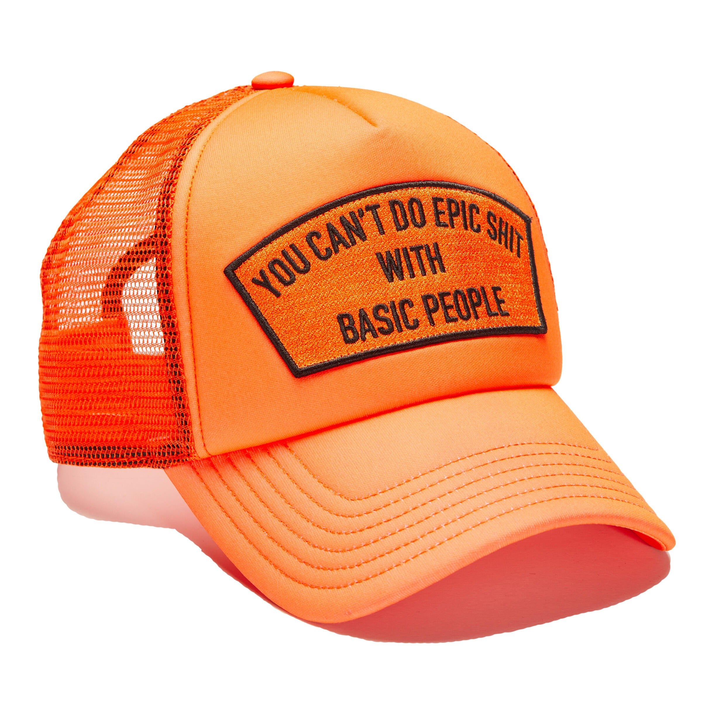 "CANT DO EPIC SHIT" MESH BACK TRUCKER HAT (CORAL)
