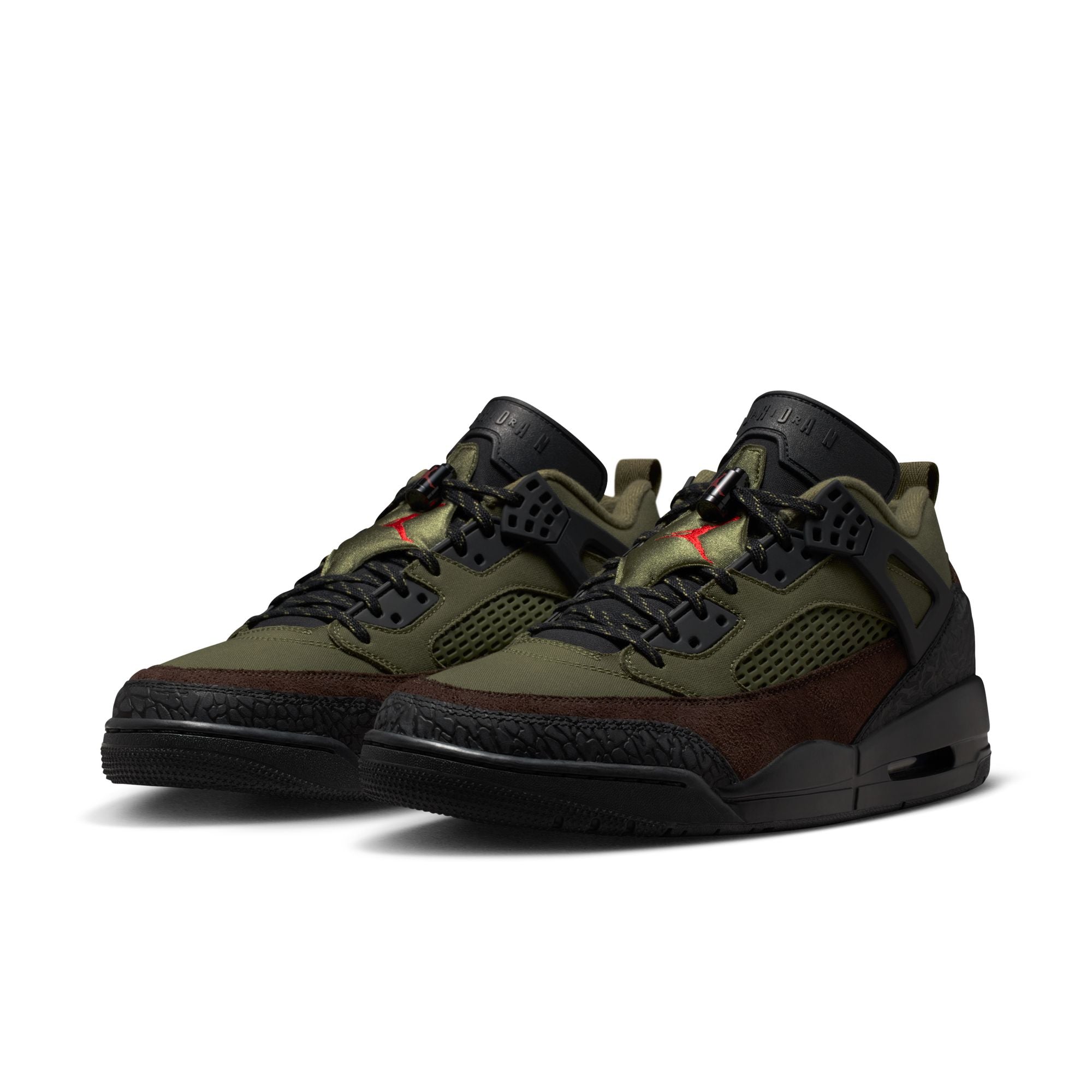 MENS JORDAN SPIZIKE LOW (MEDIUM OLIVE/UNIVERSITY RED/BLACK)