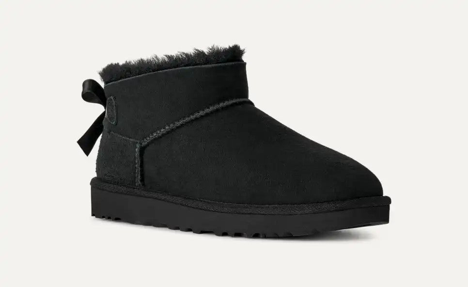 WOMENS UGG ULTRA MINI BAILEY BOW (BLACK)