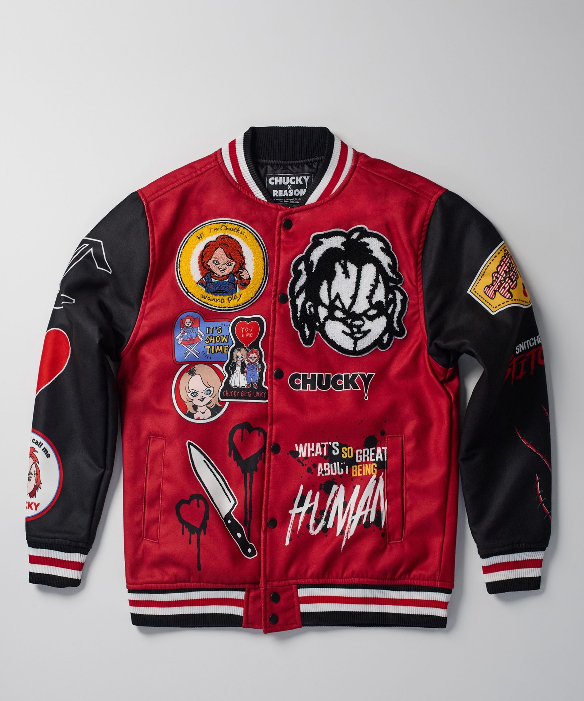 MENS REASON CHUCKY VARSITY JACKET (RED)