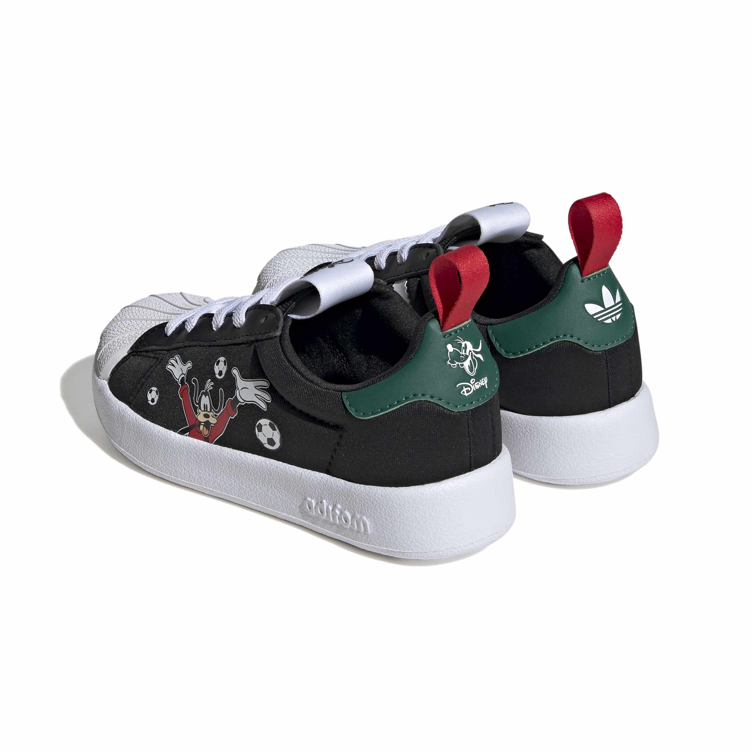 KIDS ADIDAS DISNEY ADIFOAM SUPERSTAR 360 C (CORE BLACK / COLLEGIATE GREEN / BETTER SCARLET)