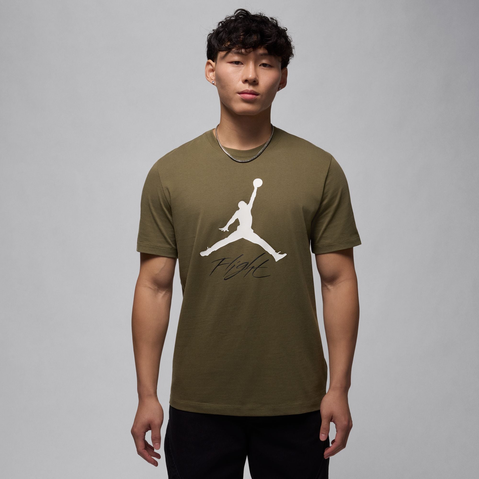 JUMPMAN FLIGHT HBR TEE (MEDIUM OLIVE/WHITE)