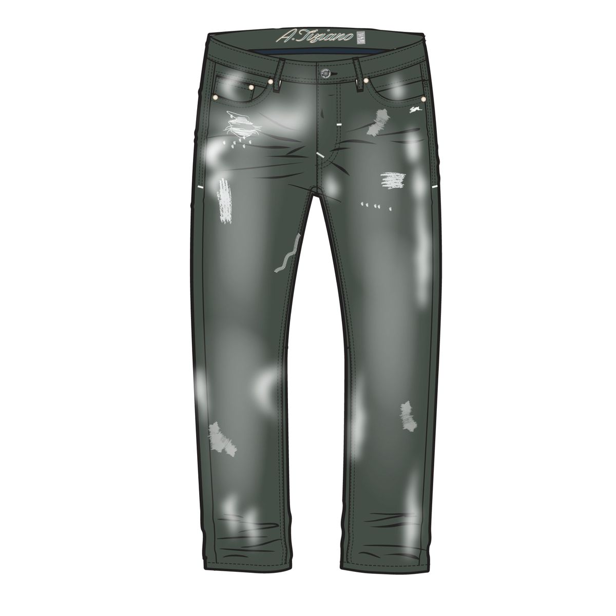 CASPIAN | MENS COLORED TWILL JEAN (DP FOREST)