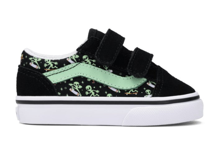 KIDS VANS OLD SKOOL V GLOW COSMIC CRUISERS TD (BLACK/GREEN)