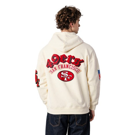 MENS PRO STANDARD SAN FRANCISCO 49ERS BEST OF M DROP SHOULDER FLC PO HOODIE (EGGSHELL)