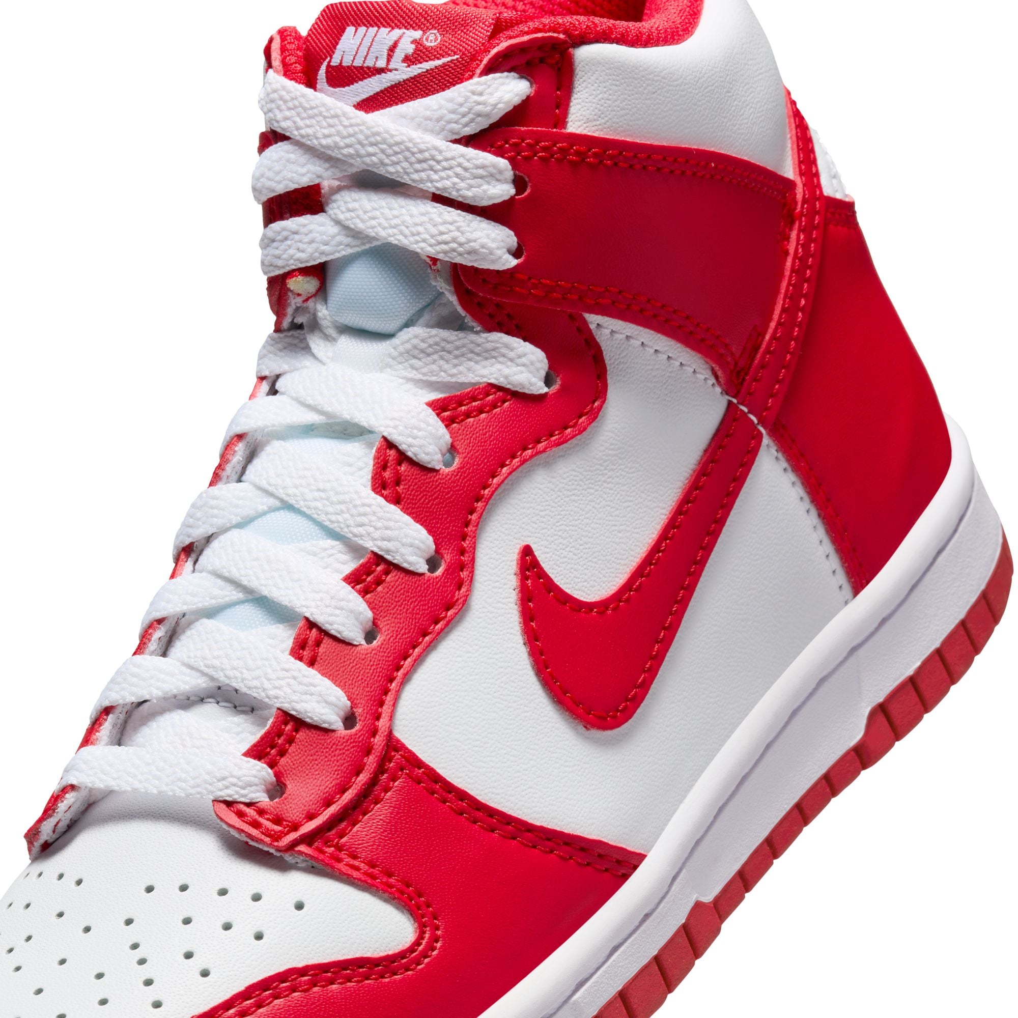 KIDS NIKE DUNK HIGH GS (WHITE/UNIVERSITY RED)