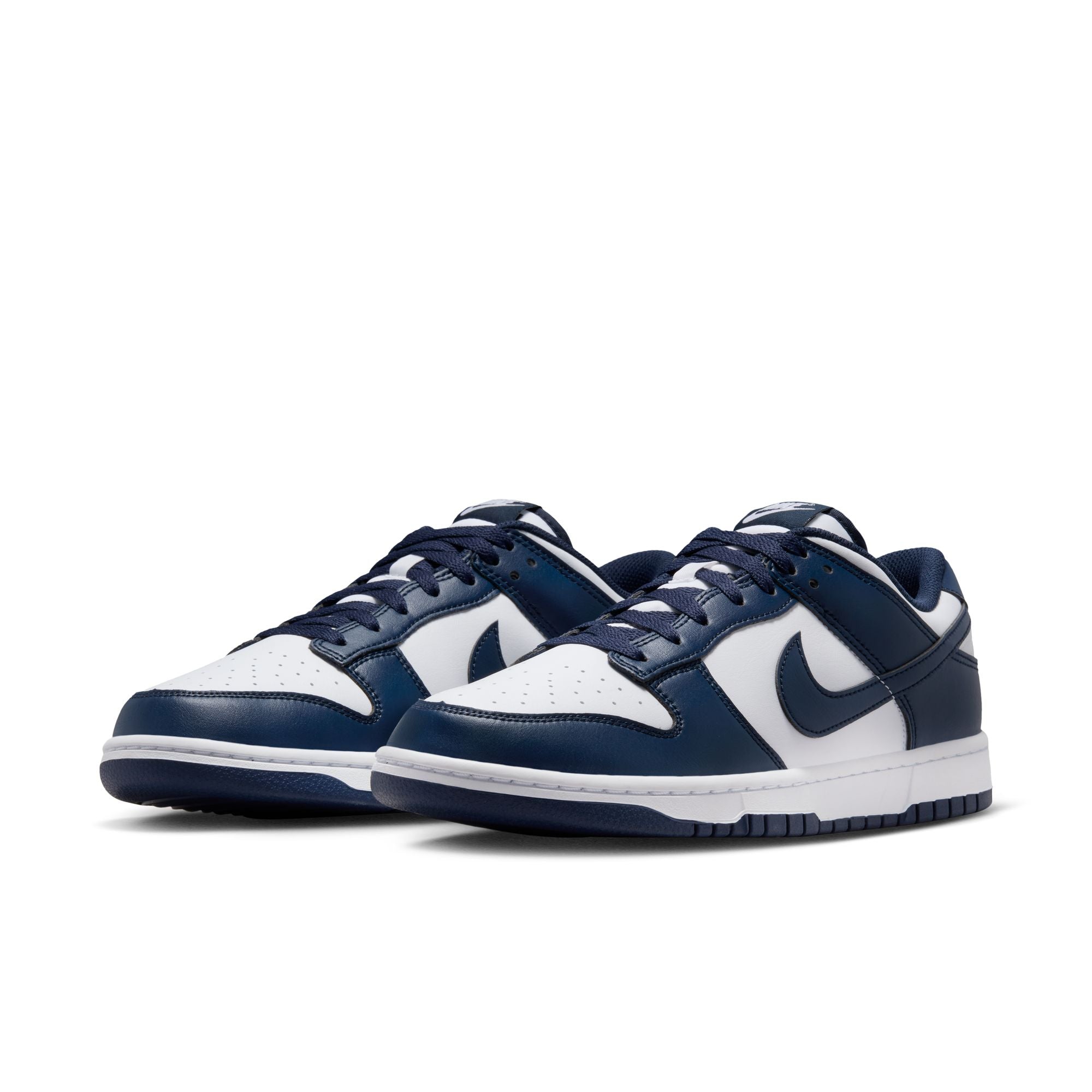 MENS NIKE DUNK LOW RETRO (WHITE/MIDNIGHT NAVY)