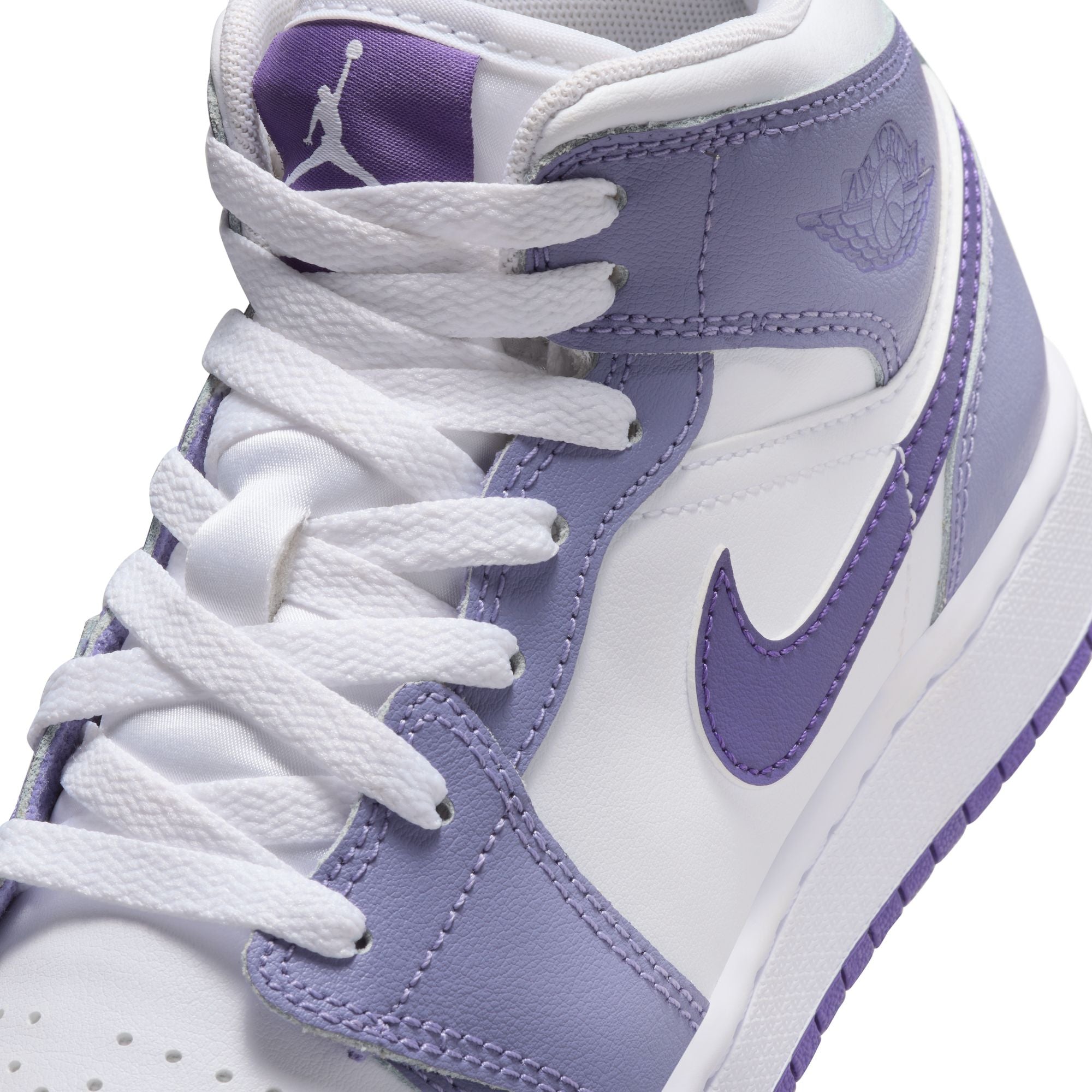 KIDS AIR JORDAN 1 MID GS (DUSTY AMETHYST/COURT PURPLE/WHITE)