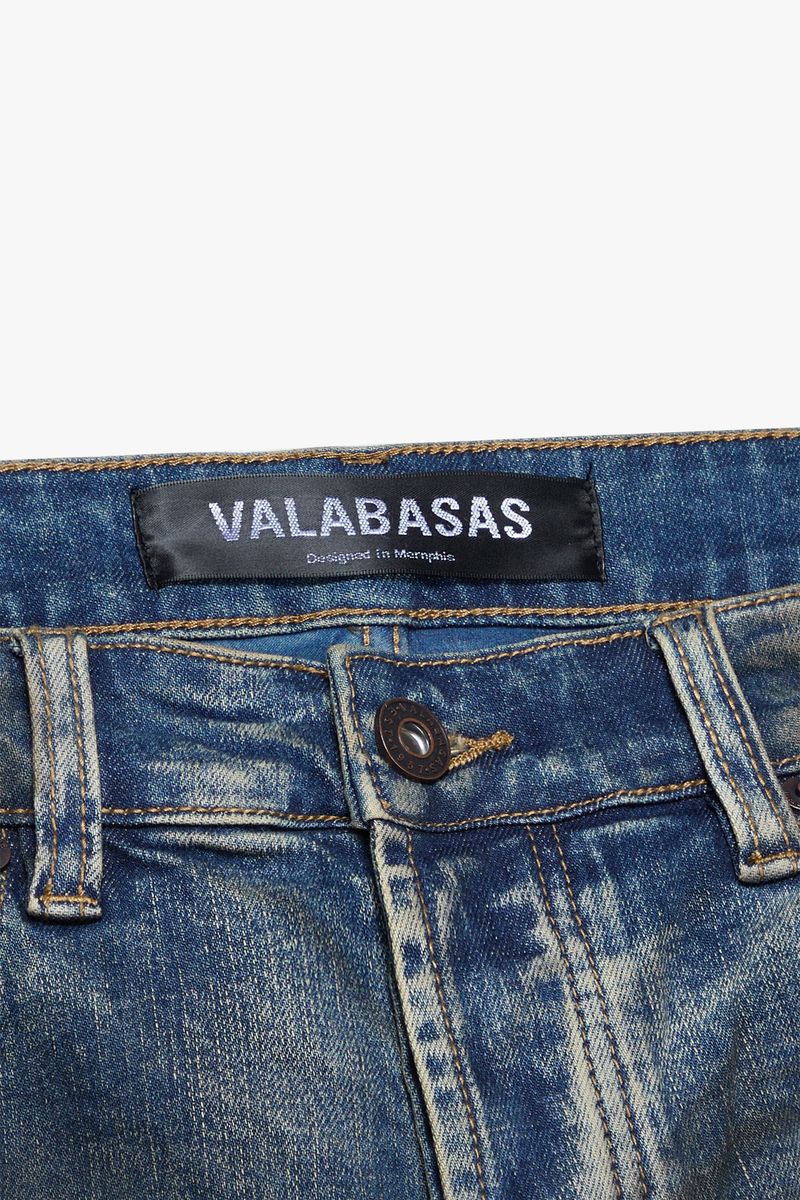 MENS VALABASAS "FAX" STACKED WAXED DENIM (DIRTY BLUE WASHED)