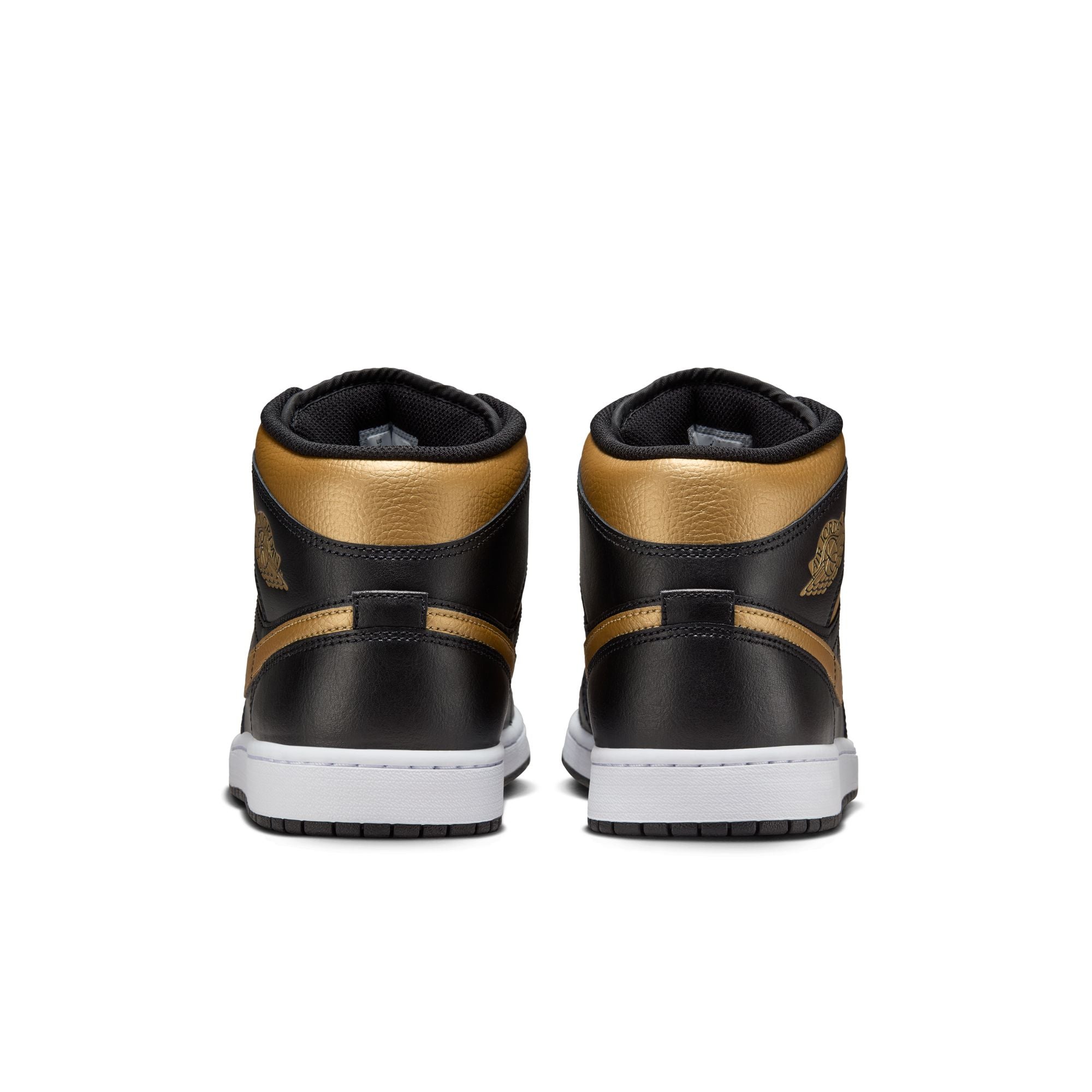 MENS AIR JORDAN 1 MID (BLACK/METALLIC GOLD/WHITE)