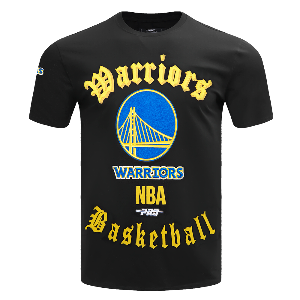 MENS GOLDEN STATE WARRIORS OLD ENGLISH T-SHIRT (BLACK)