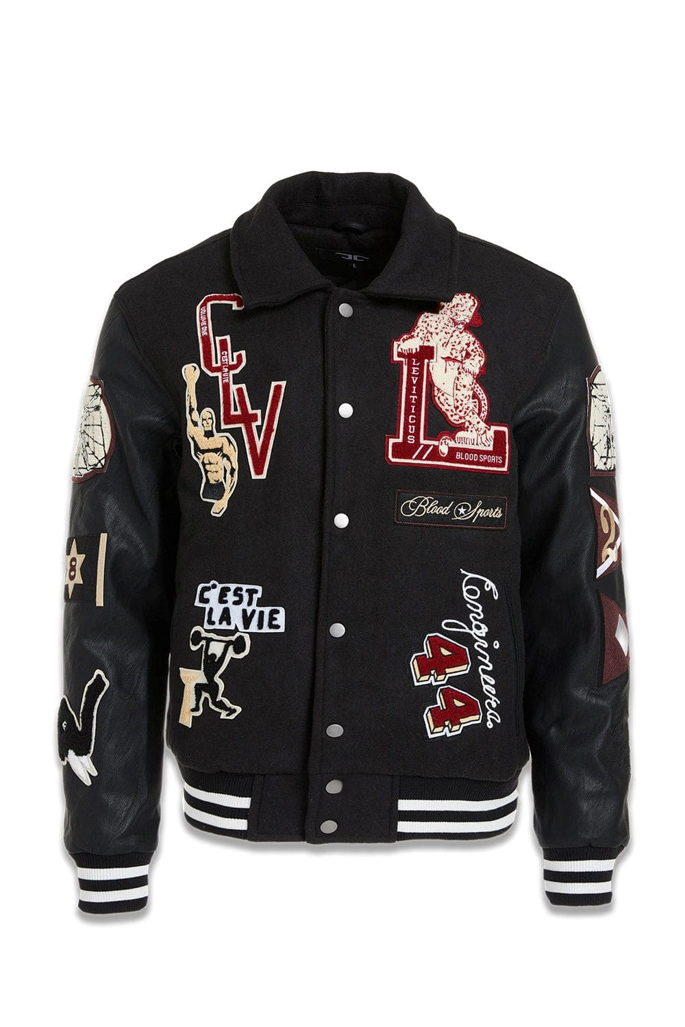 BIG MENS JORDAN CRAIG CARPE DIEM VARSITY JACKET (BLACK)