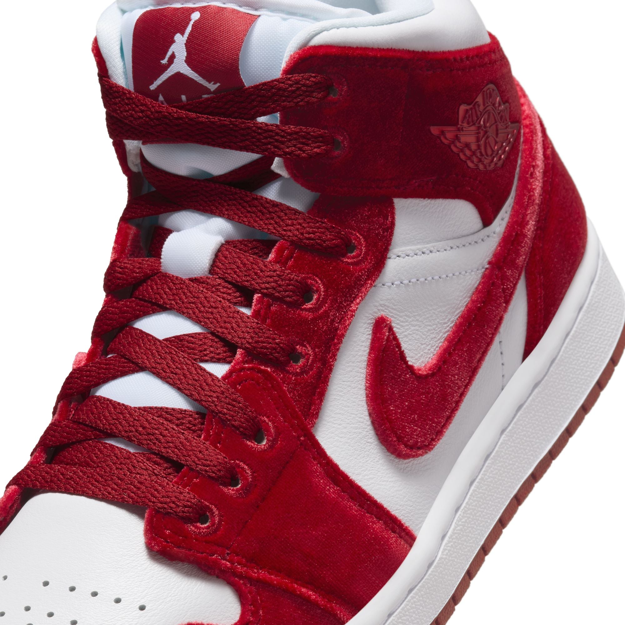 WOMENS AIR JORDAN 1 MID SE (RED VELVET)