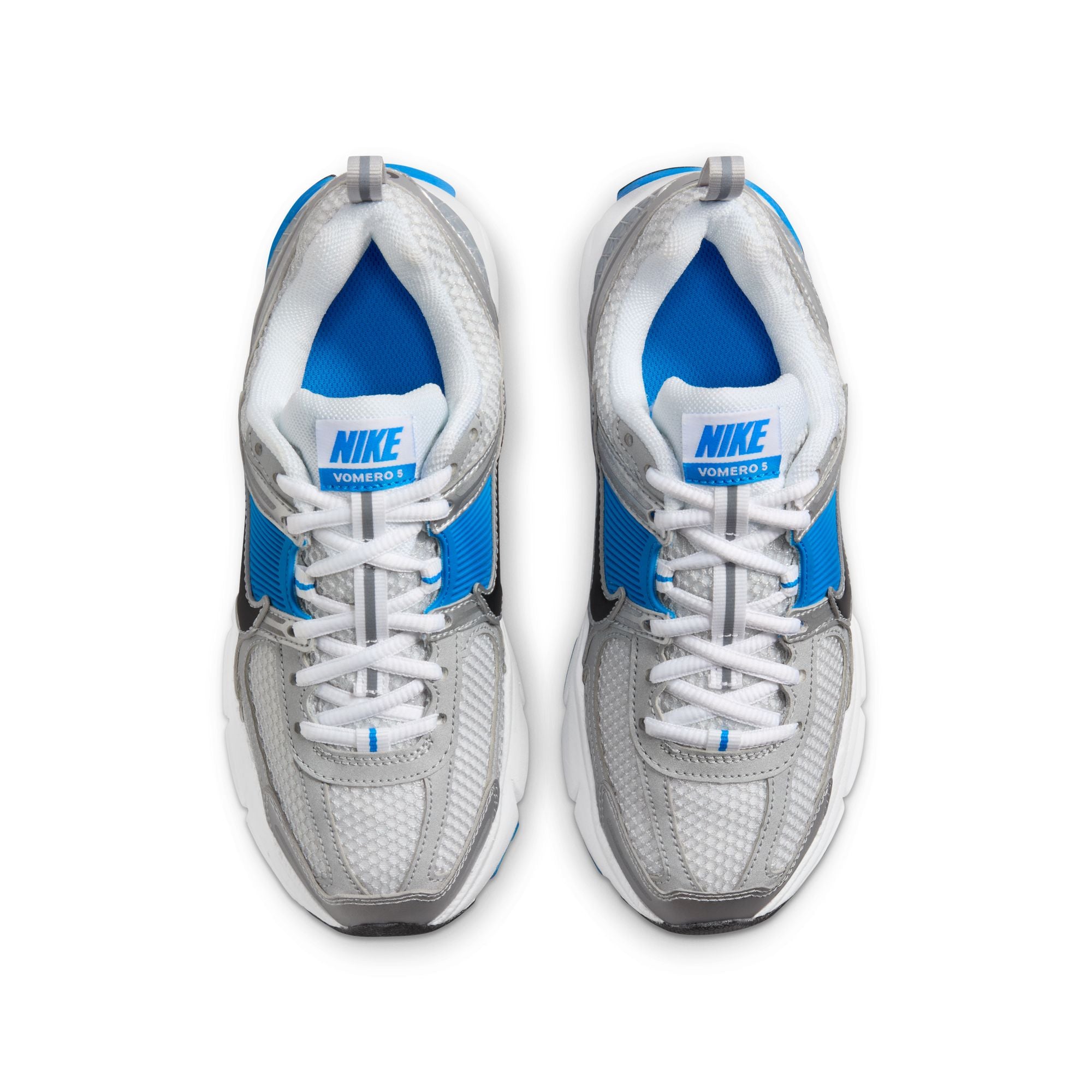 KIDS NIKE VOMERO GS (WHITE/BLACK/PURE PLATINUM/PHOTO BLUE)