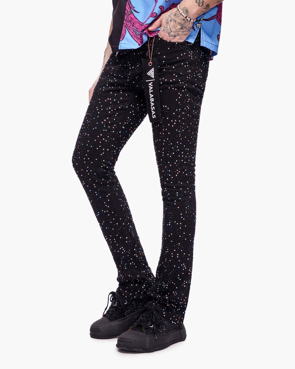 MENS VALABASAS PROVIDE STACKED JEAN (JET BLACK)