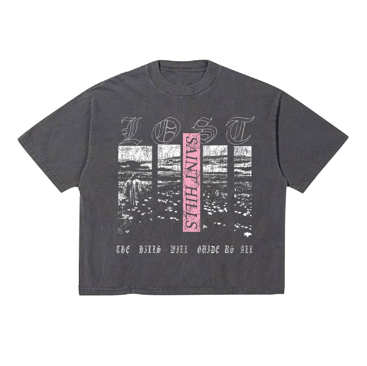 MENS SAINT HILLS LOST OVERSIZED CROP SHIRT (VINTAGE BLACK)