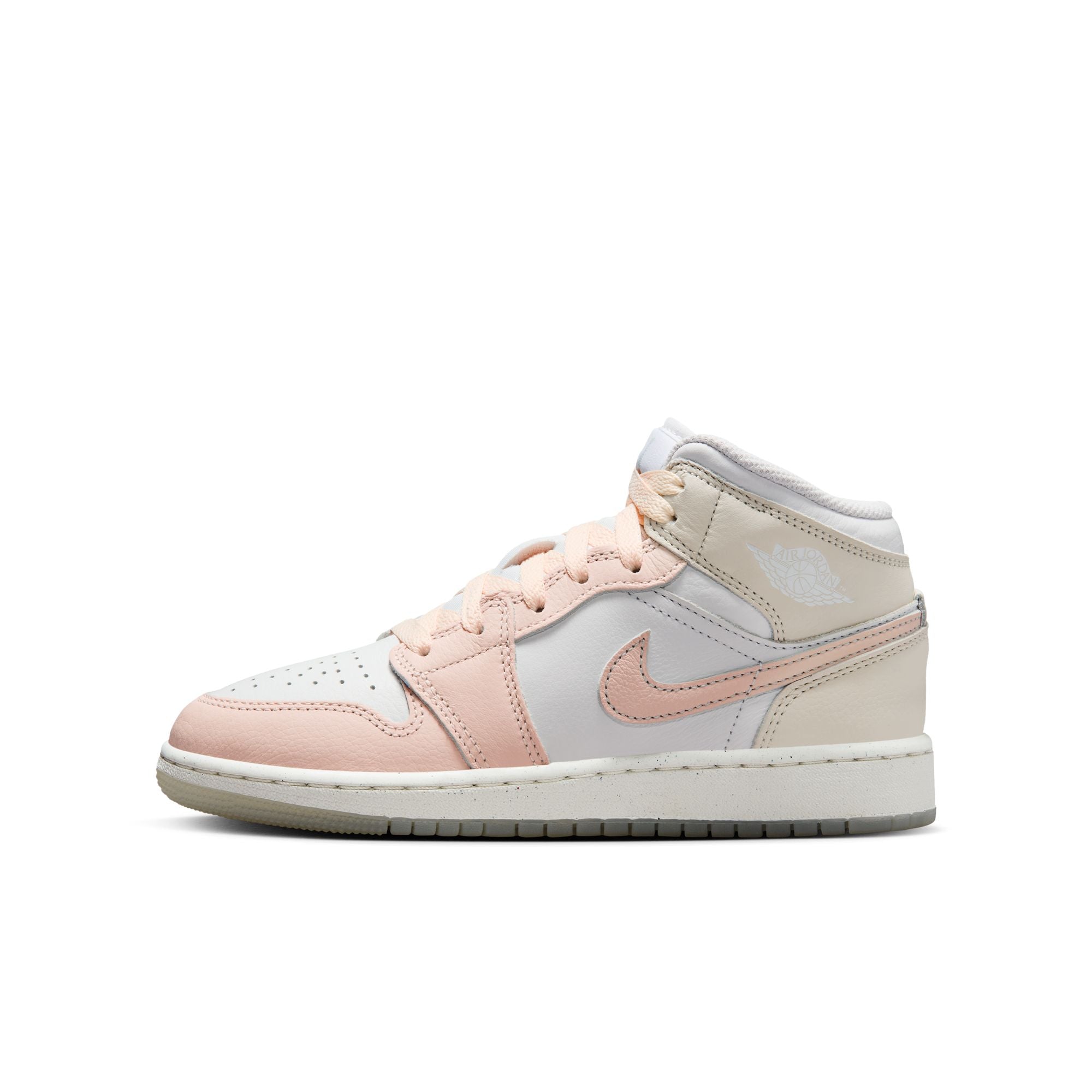 KIDS AIR JORDAN 1 MID SE GS (SAIL/GUAVA ICE/SEA GLASS/GLACIER BLUE)
